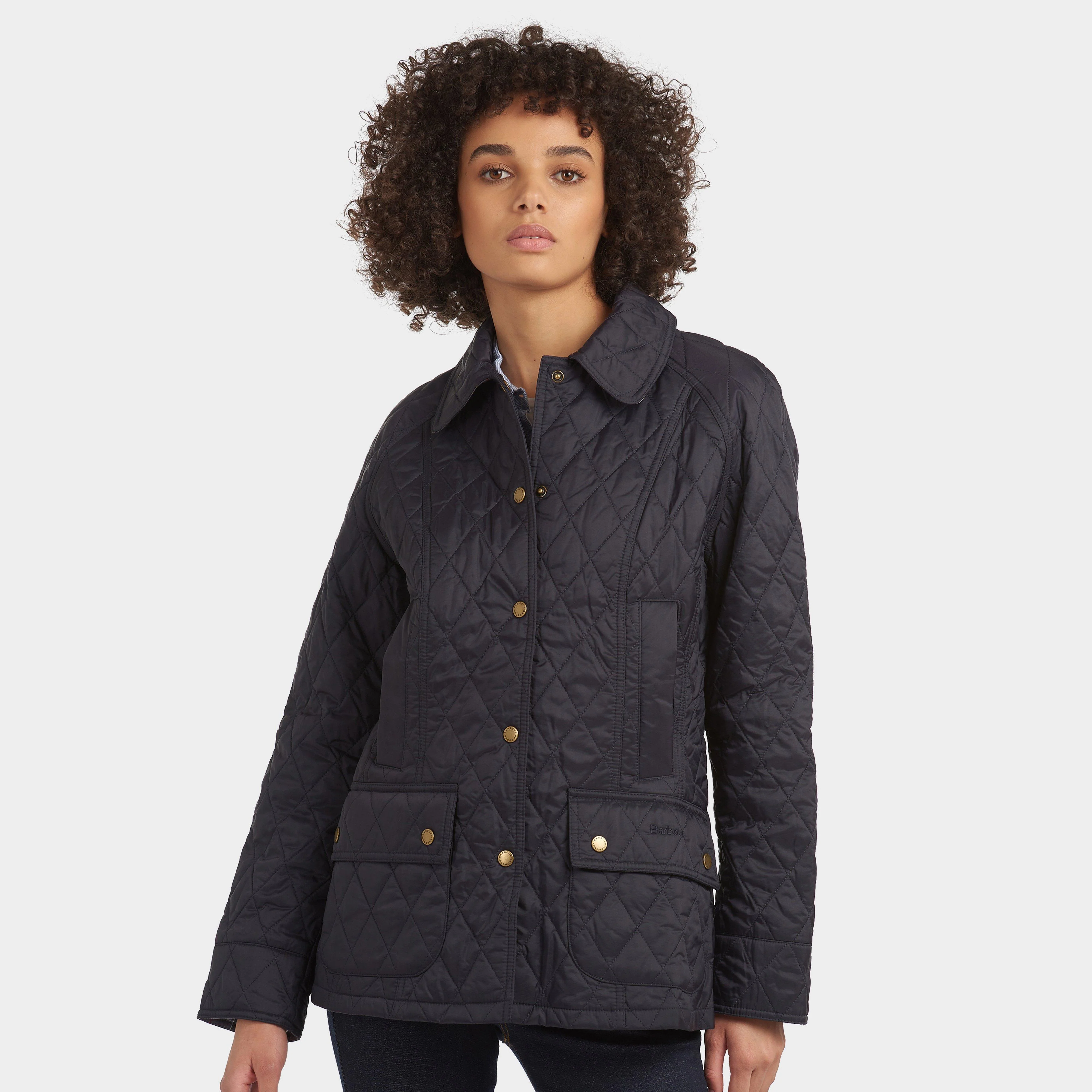 Womens Summer Beadnell Quilted Jacket Navy - Image 3