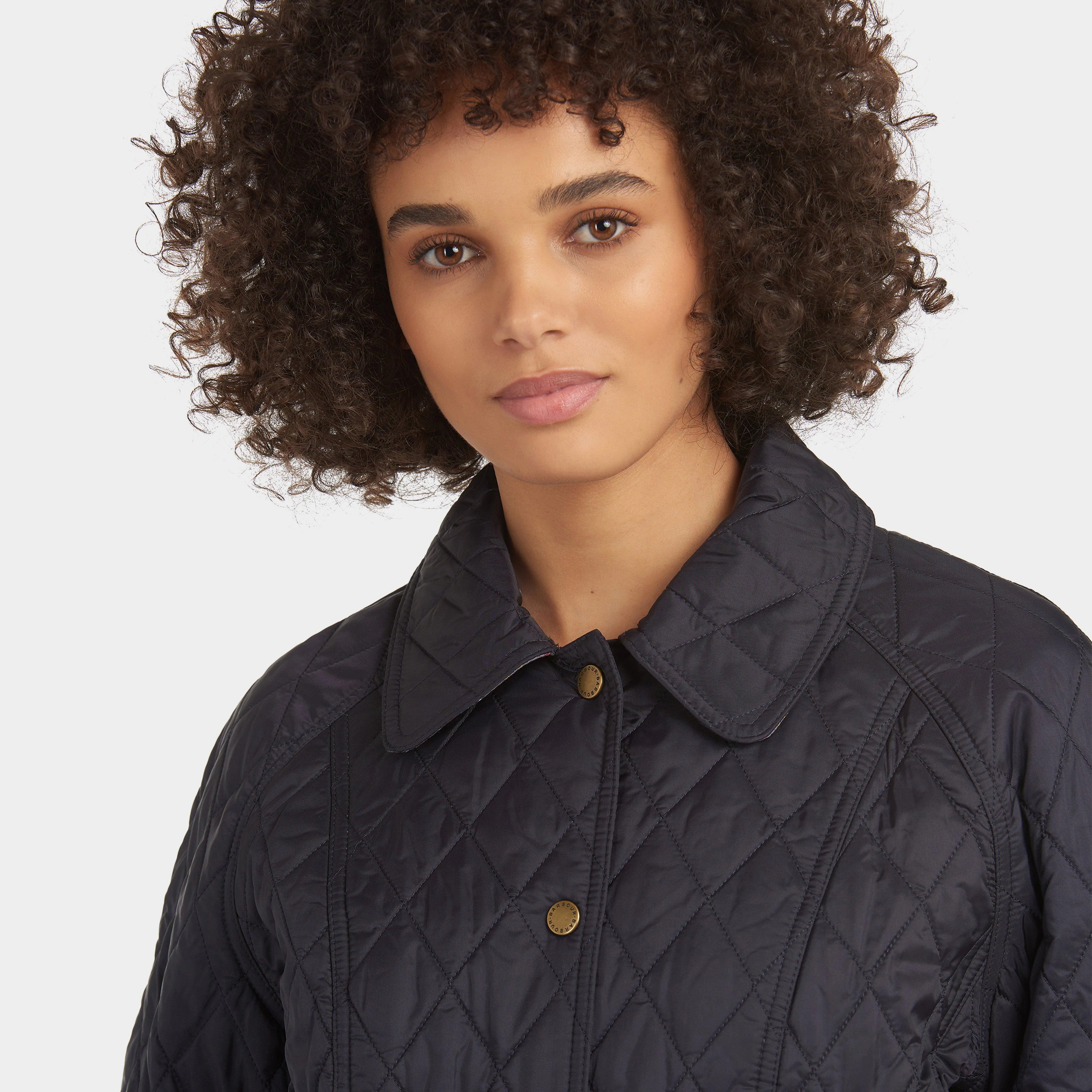 Womens Summer Beadnell Quilted Jacket Navy - Image 4
