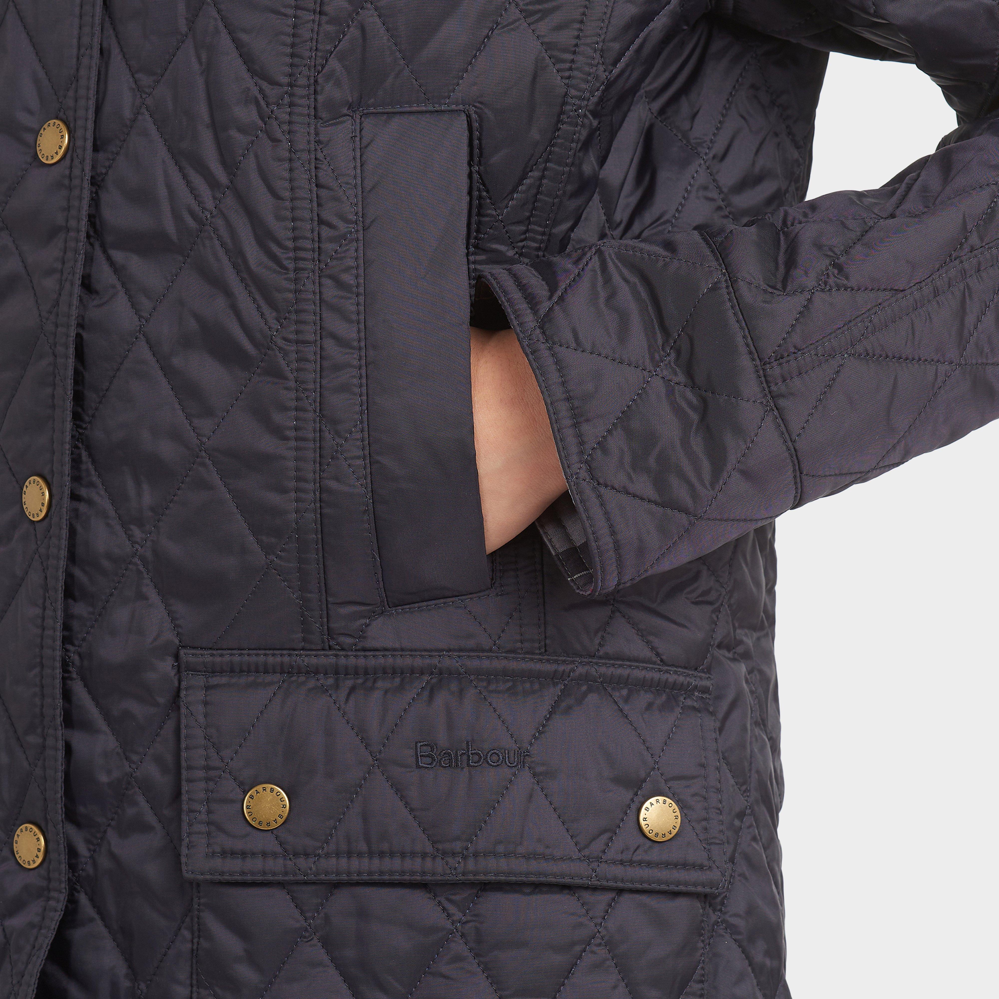 Womens Summer Beadnell Quilted Jacket Navy - Image 5