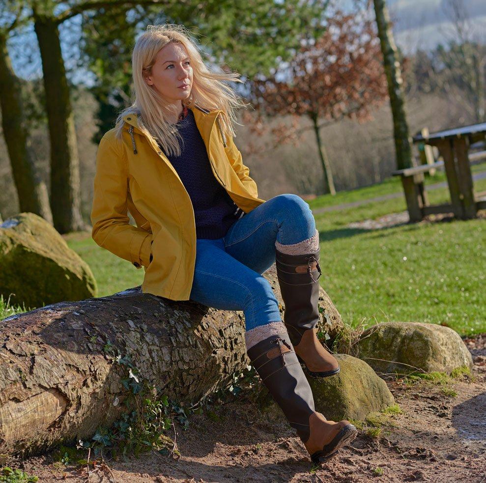 Womens Derbyshire Fur Lined Boots Brown - Image 4