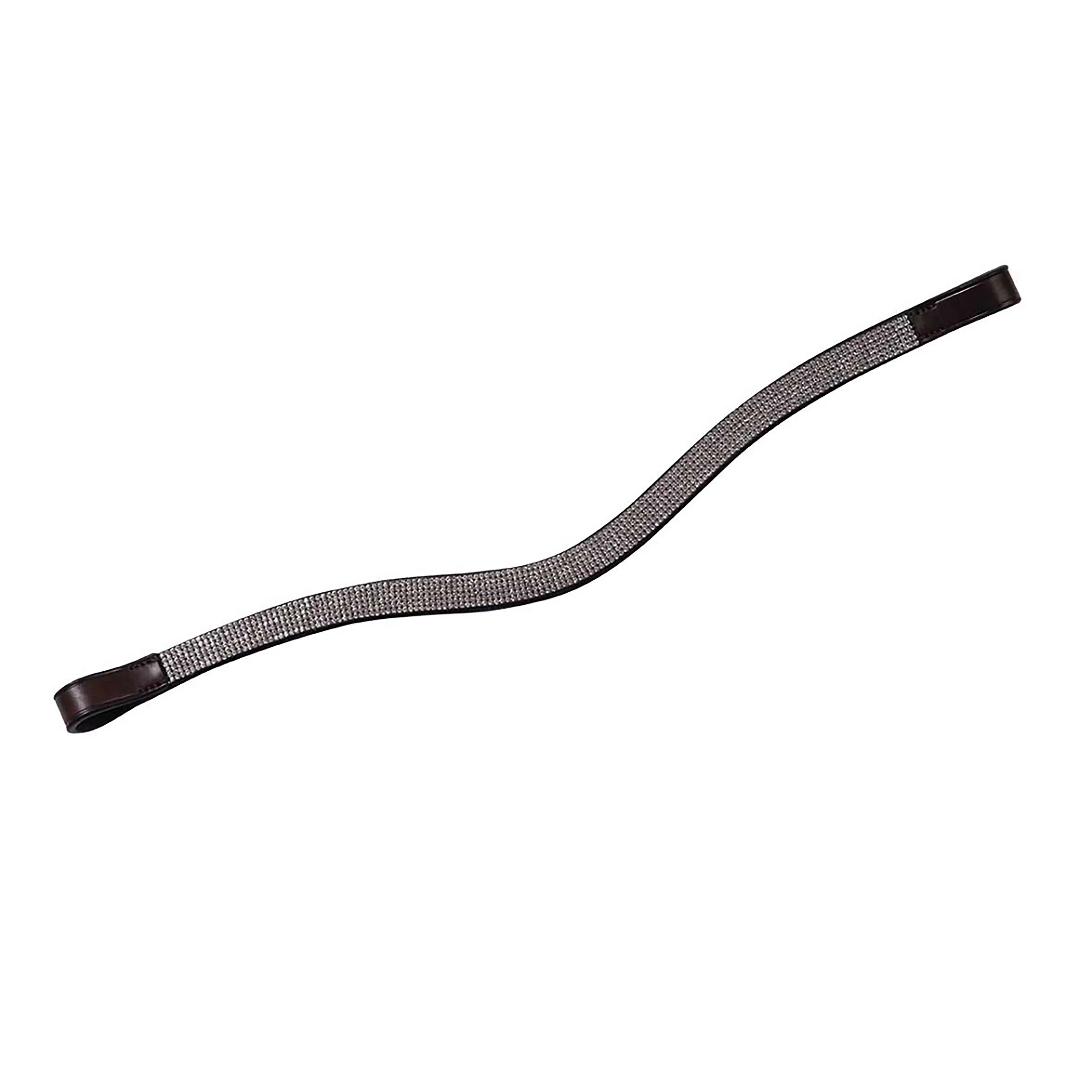 Curved Silver Chain Browband Brown - Image 2