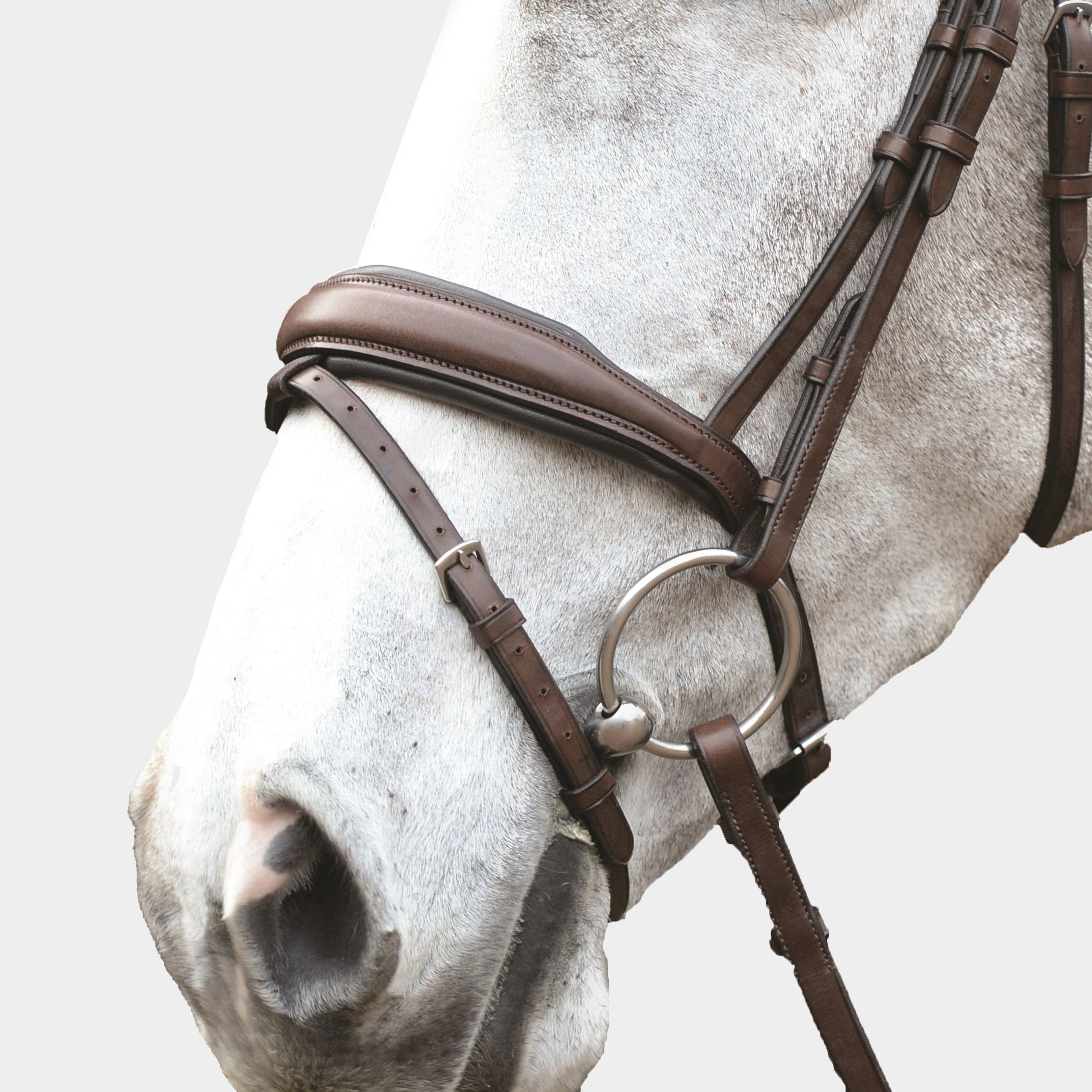 Mono Crown Padded Raised Flash Bridle Brown - Image 3