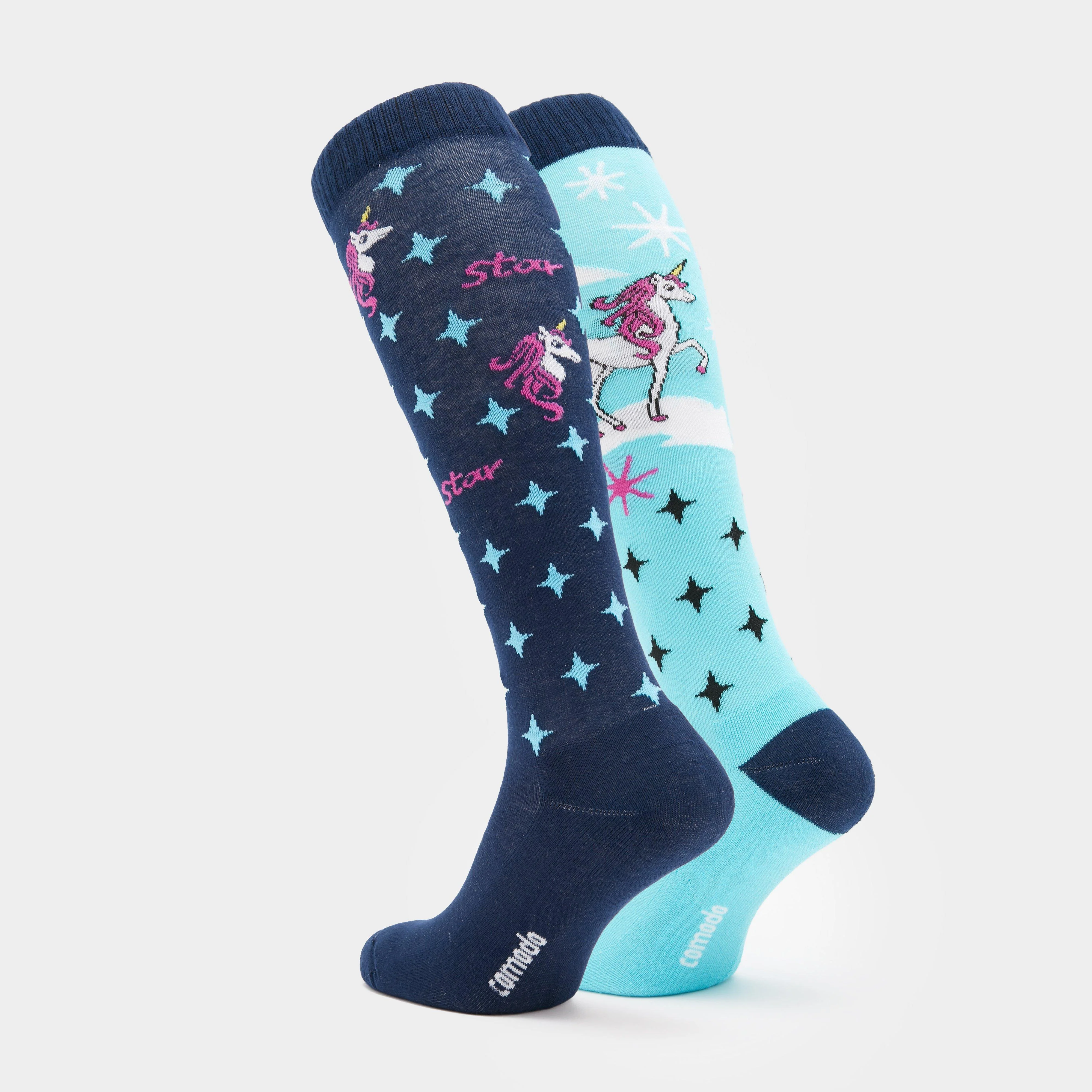 Children’s Novelty Socks Blue Unicorn - Image 2