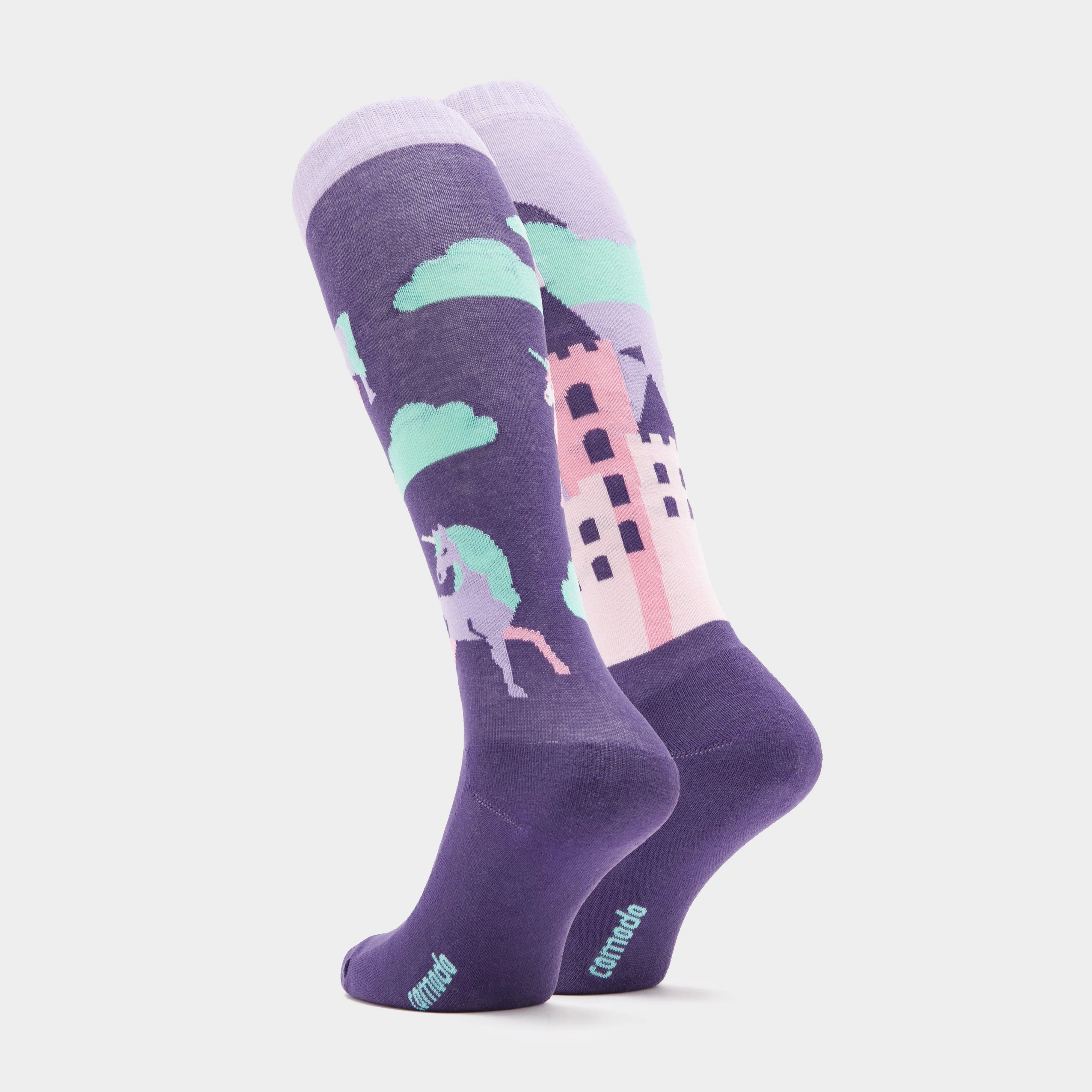Kids Novelty Socks Purple Unicorn - Image 2