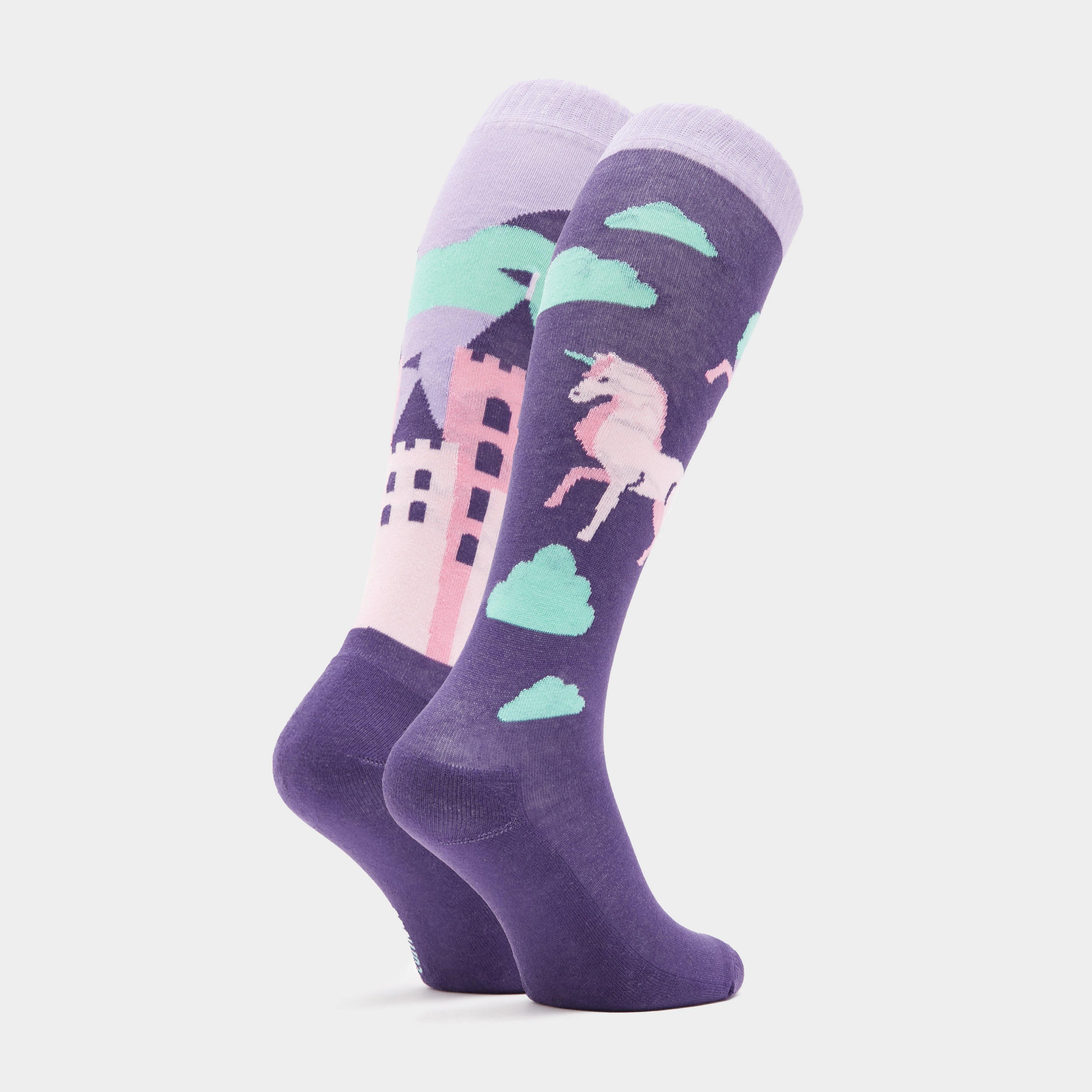 Kids Novelty Socks Purple Unicorn - Image 3