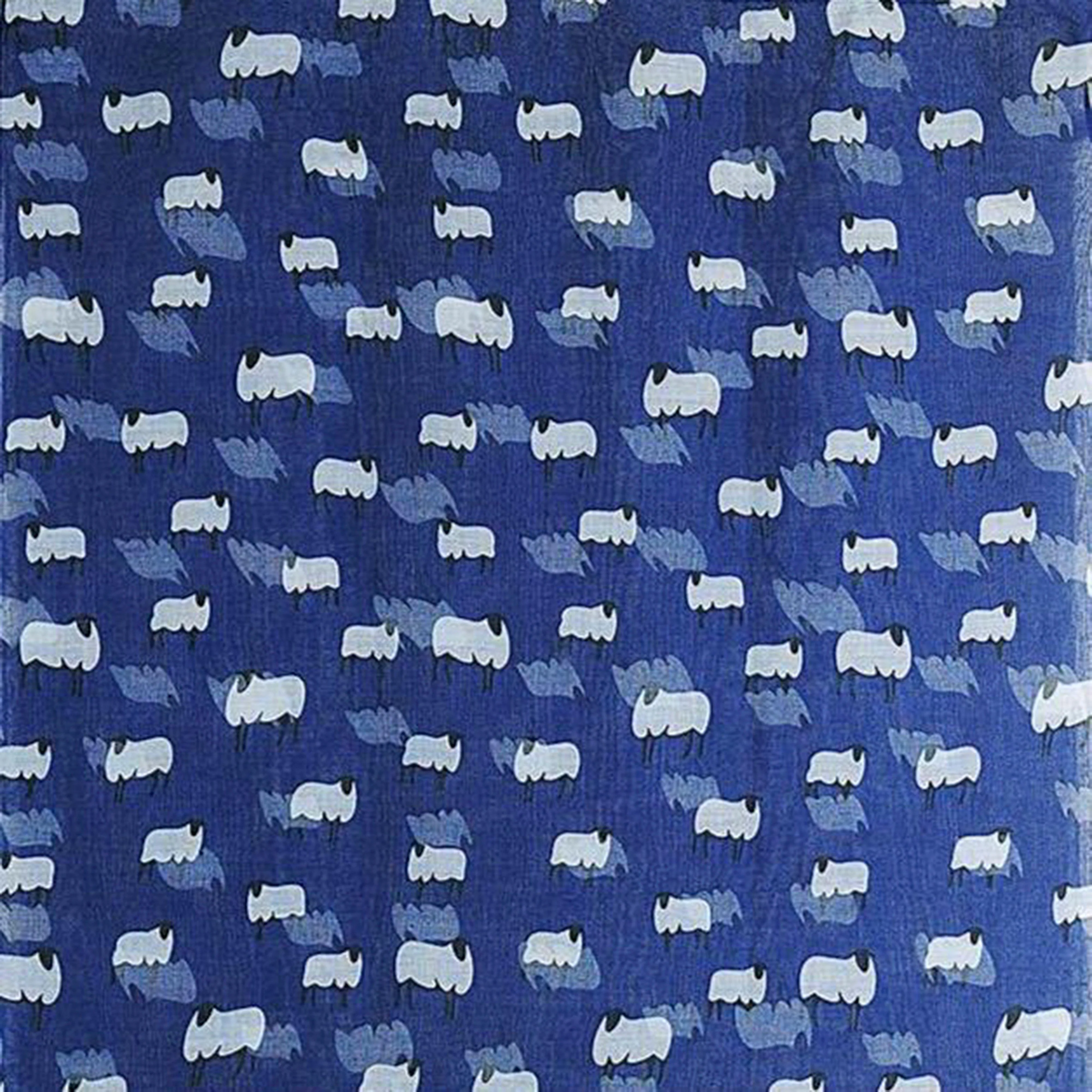 Platinum Sheep Print Scarf Navy - Image 2