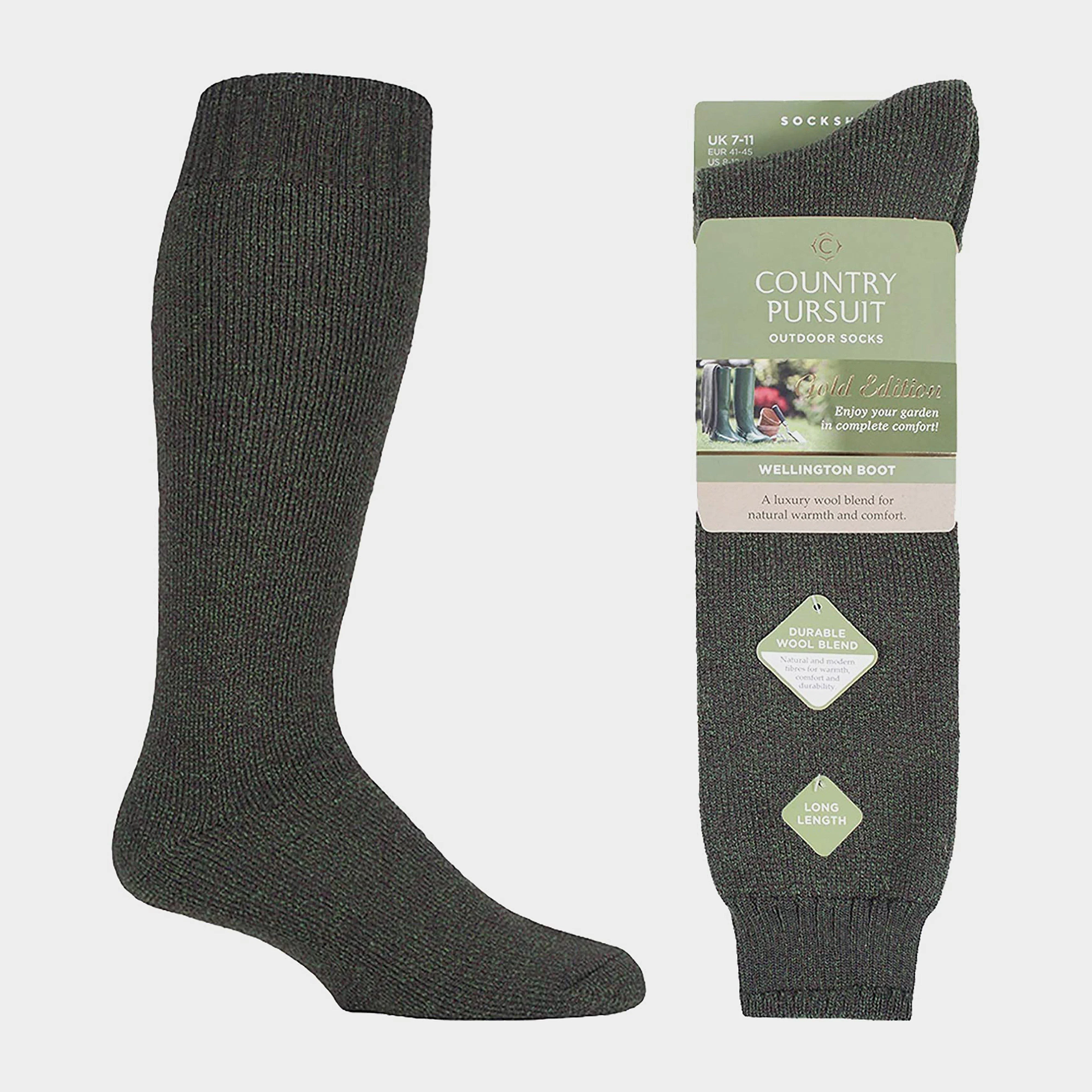 Mens Wellington Boot Socks Green - Image 2