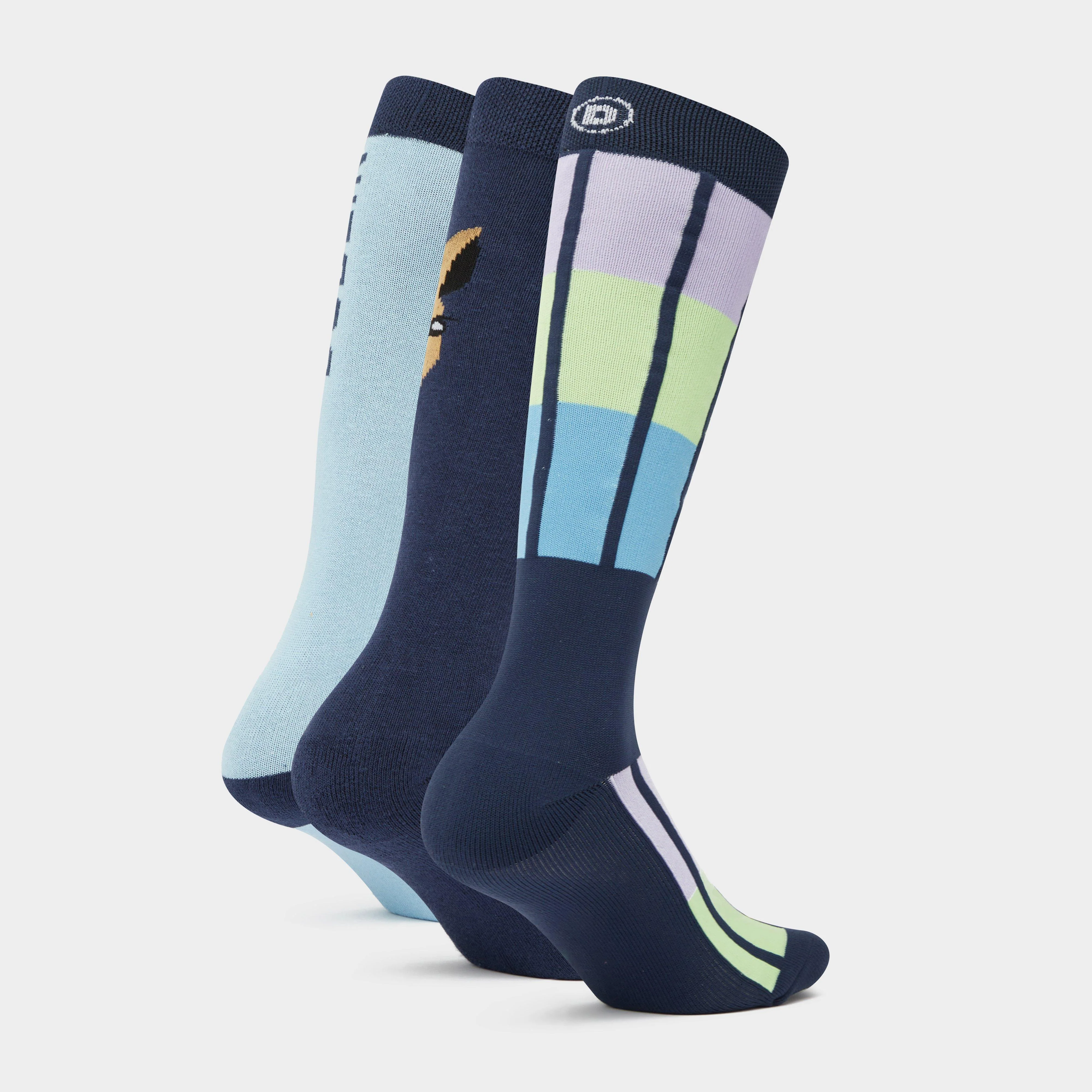 3 Pack Socks Blueberry Navy Horse Face - Image 2