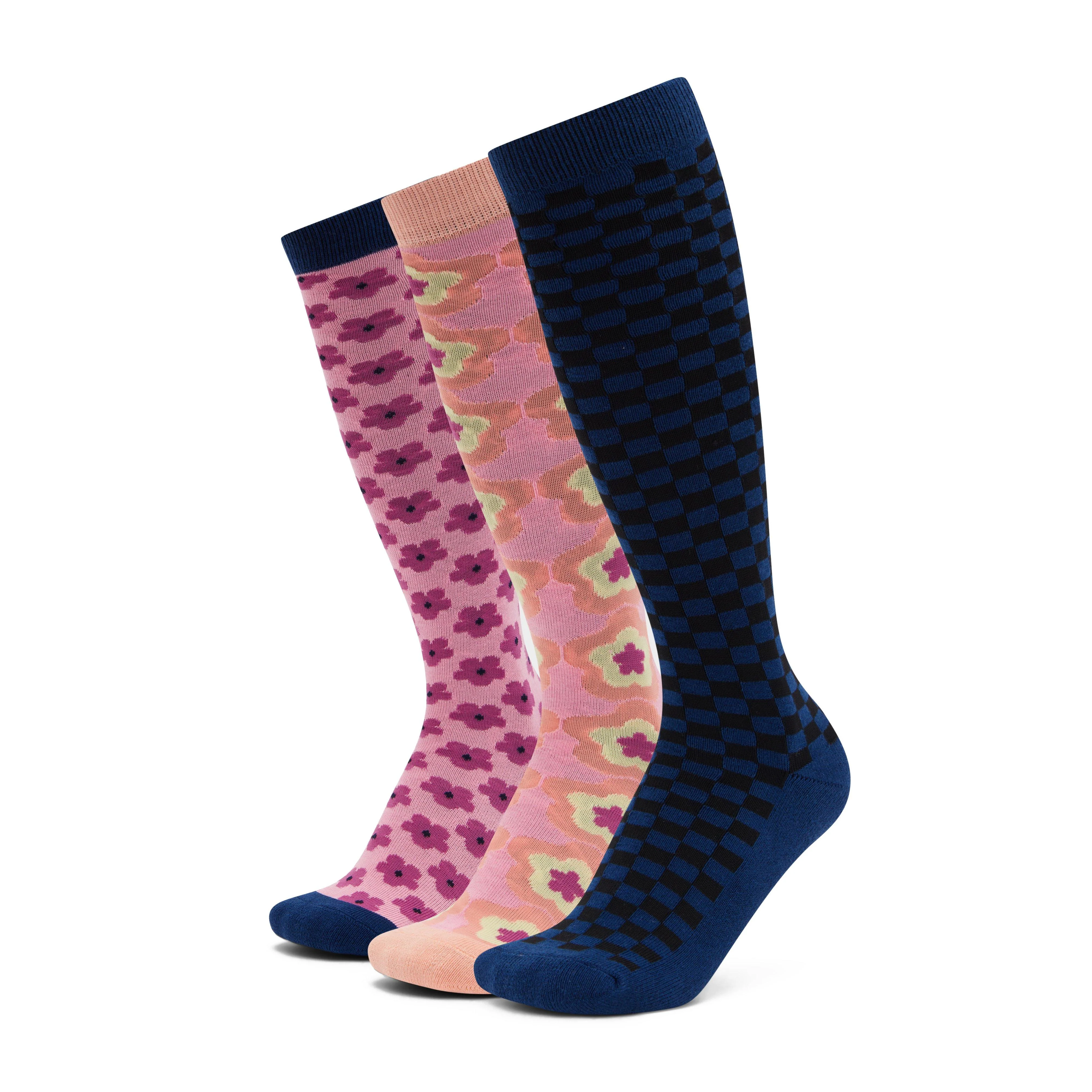 3 Pack Socks Navy Geo Floral - Image 6