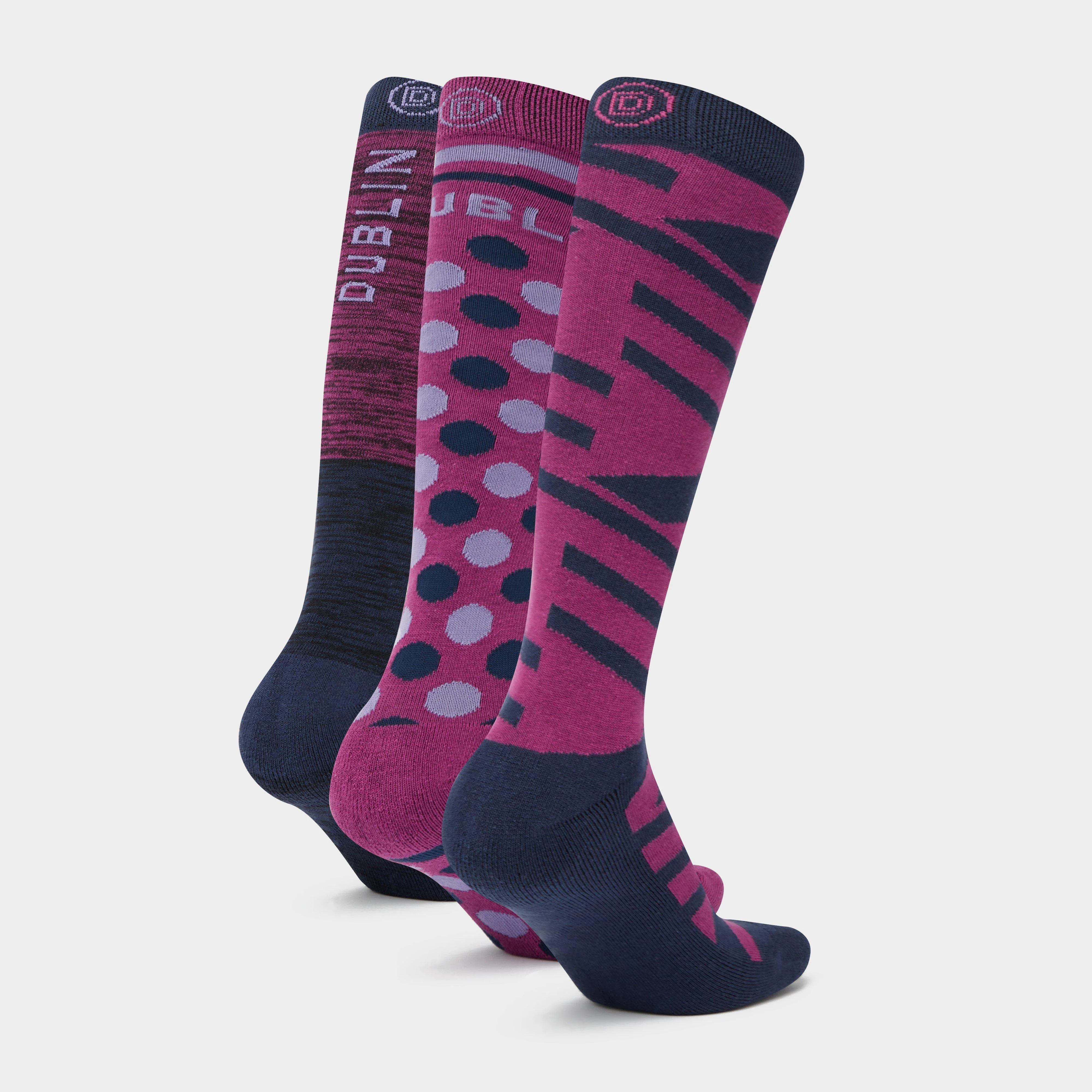 3 Pack Socks Red Violet Ombre - Image 2