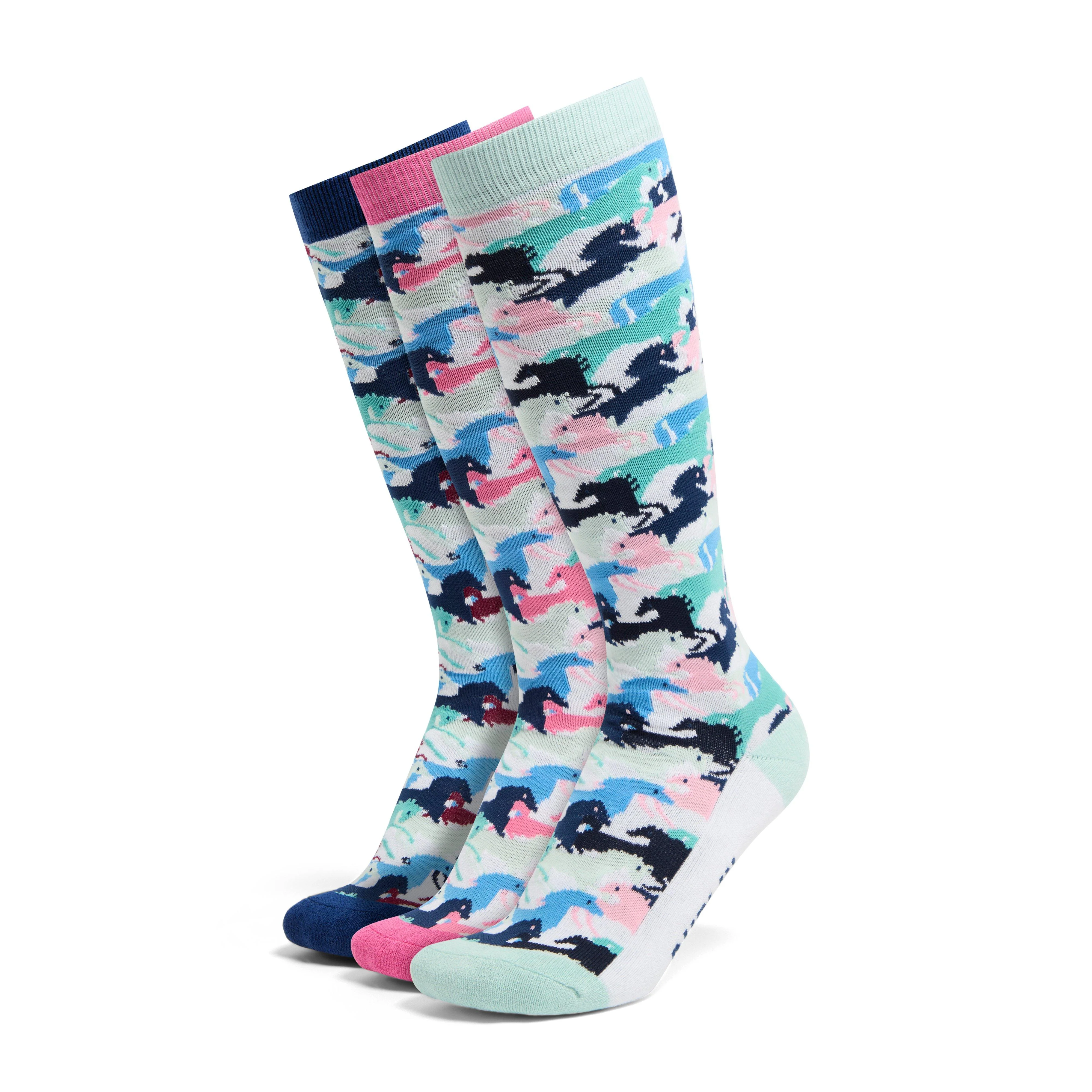 Adults 3 Pack Socks Multicolour Horse - Image 6