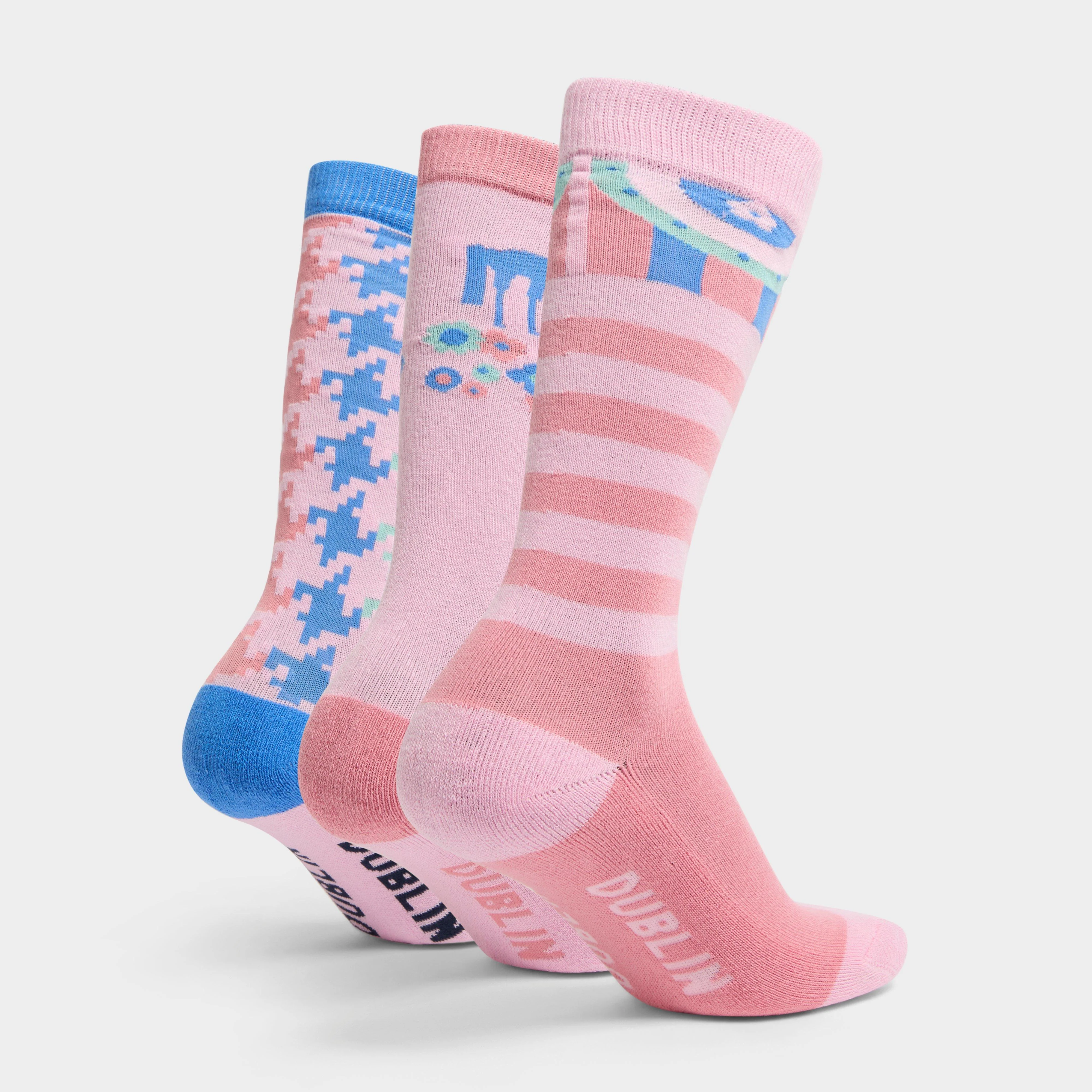Kids' 3 Pack Socks Pastel Pink - Image 3