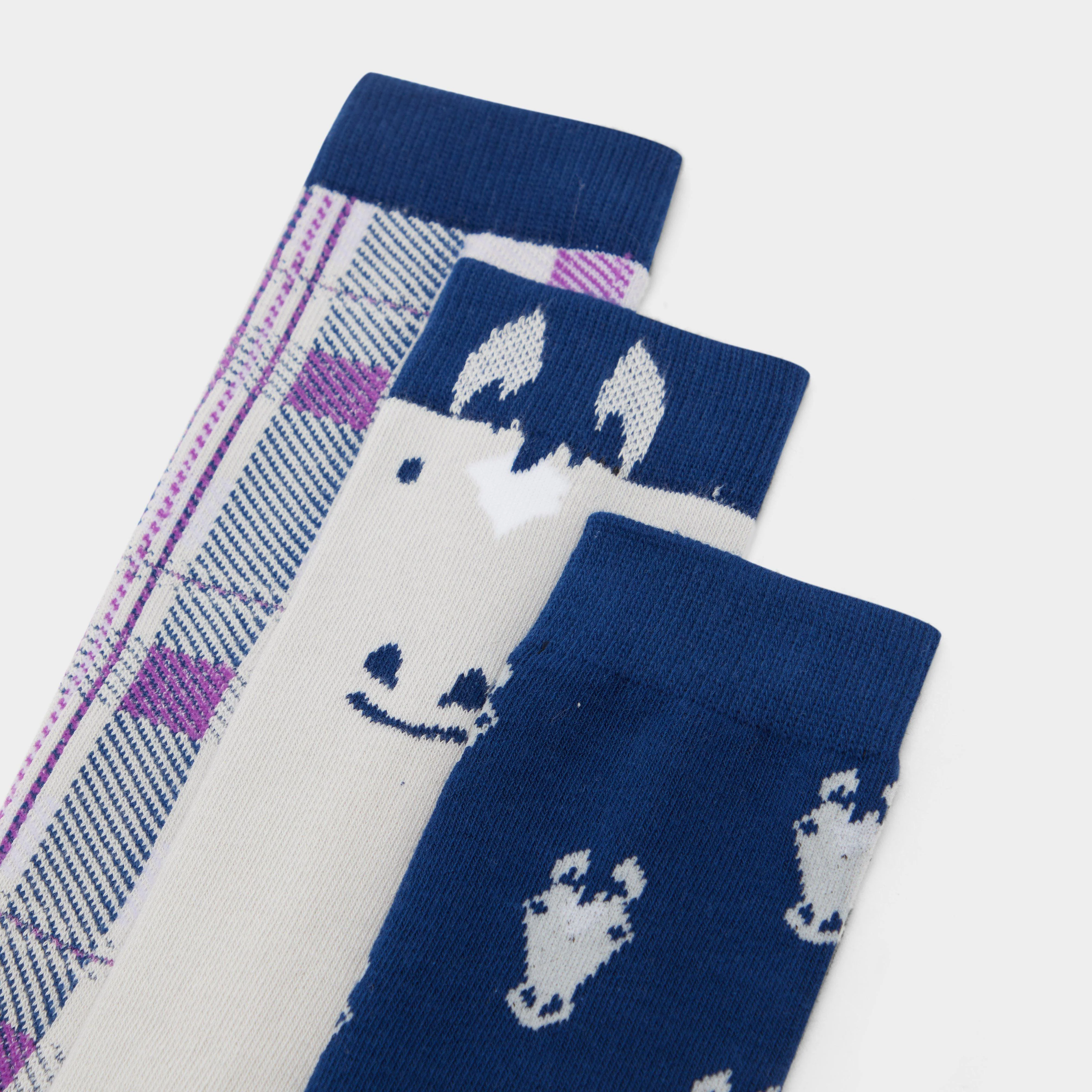 Kids 3 Pack Socks Peekaboo Pony - Image 5