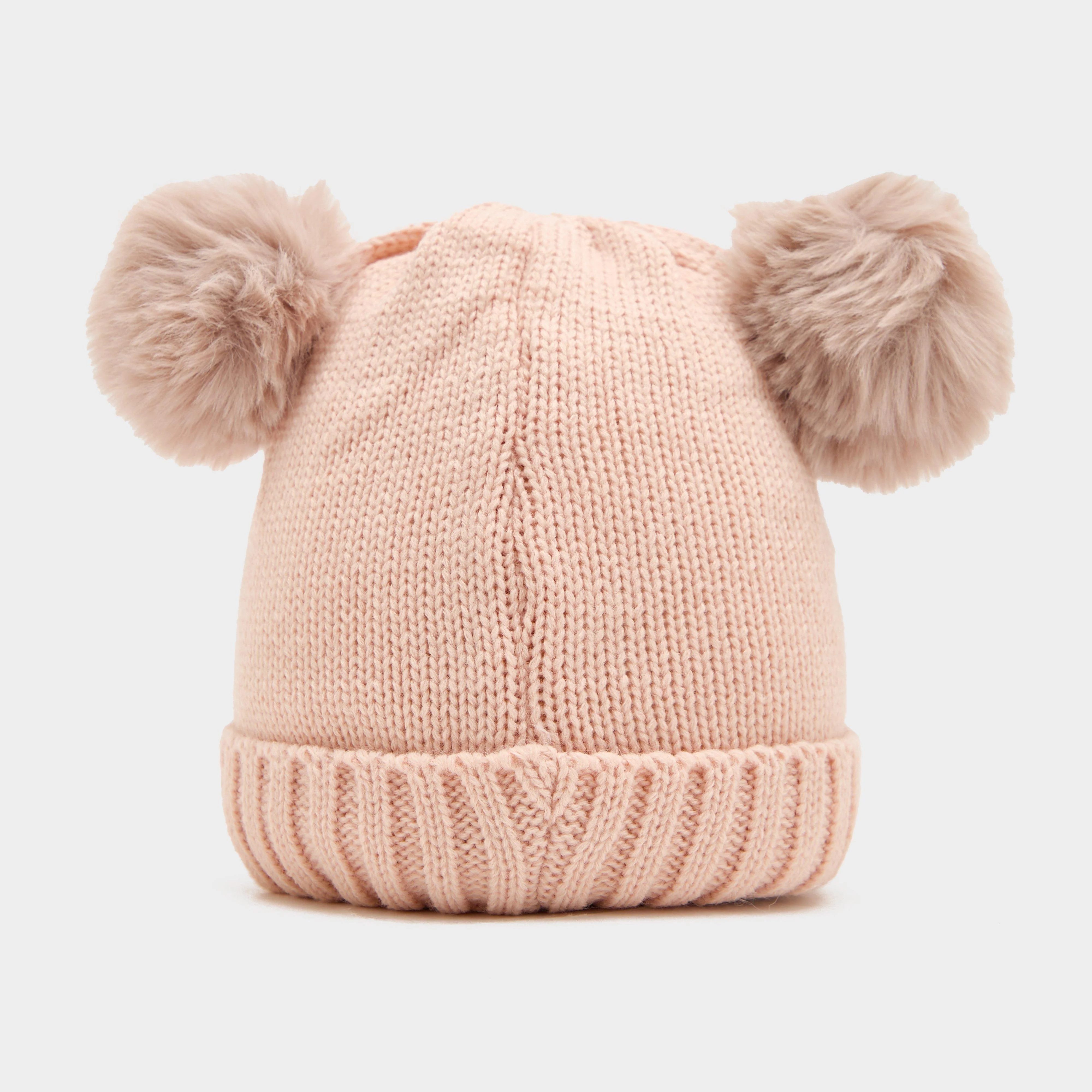 Kids Embroidered Fun Beanie Dusty Pink - Image 2