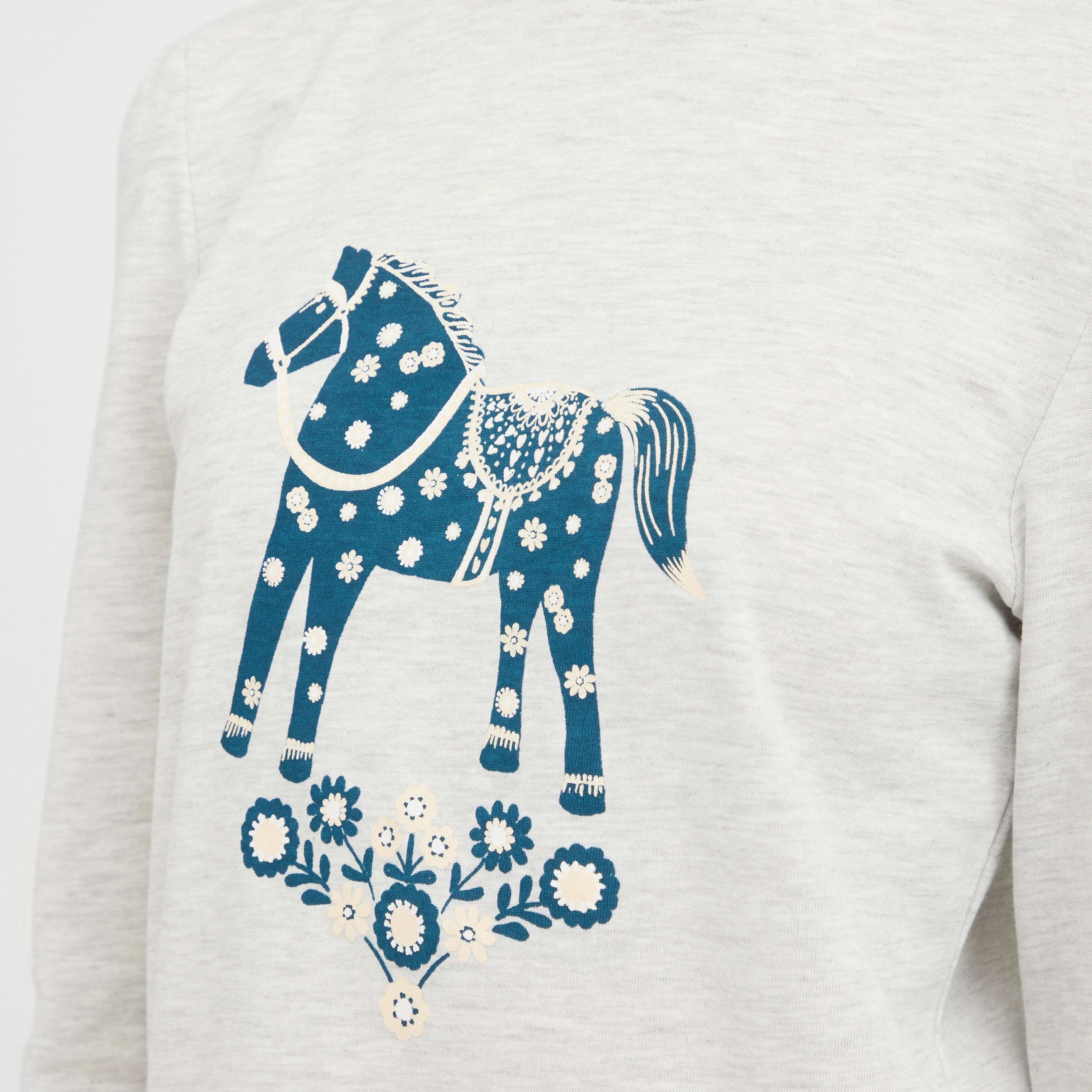 Kids Poppy Puff Sleeve Tee White Marle/Nordic Pony - Image 5
