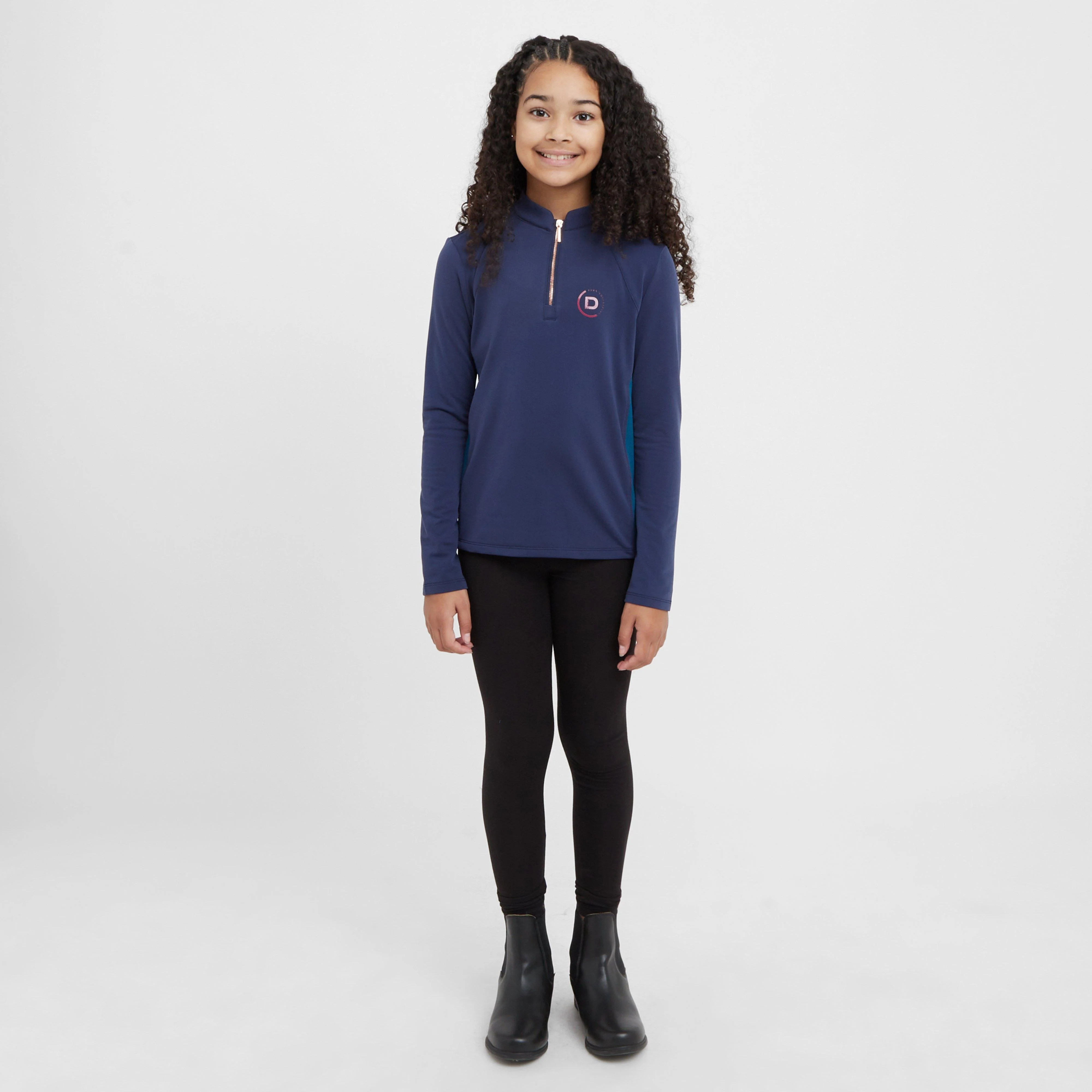 Kids Sadie Panel Detail Long Sleeve Riding Top Naval Academy/Legion Blue - Image 3