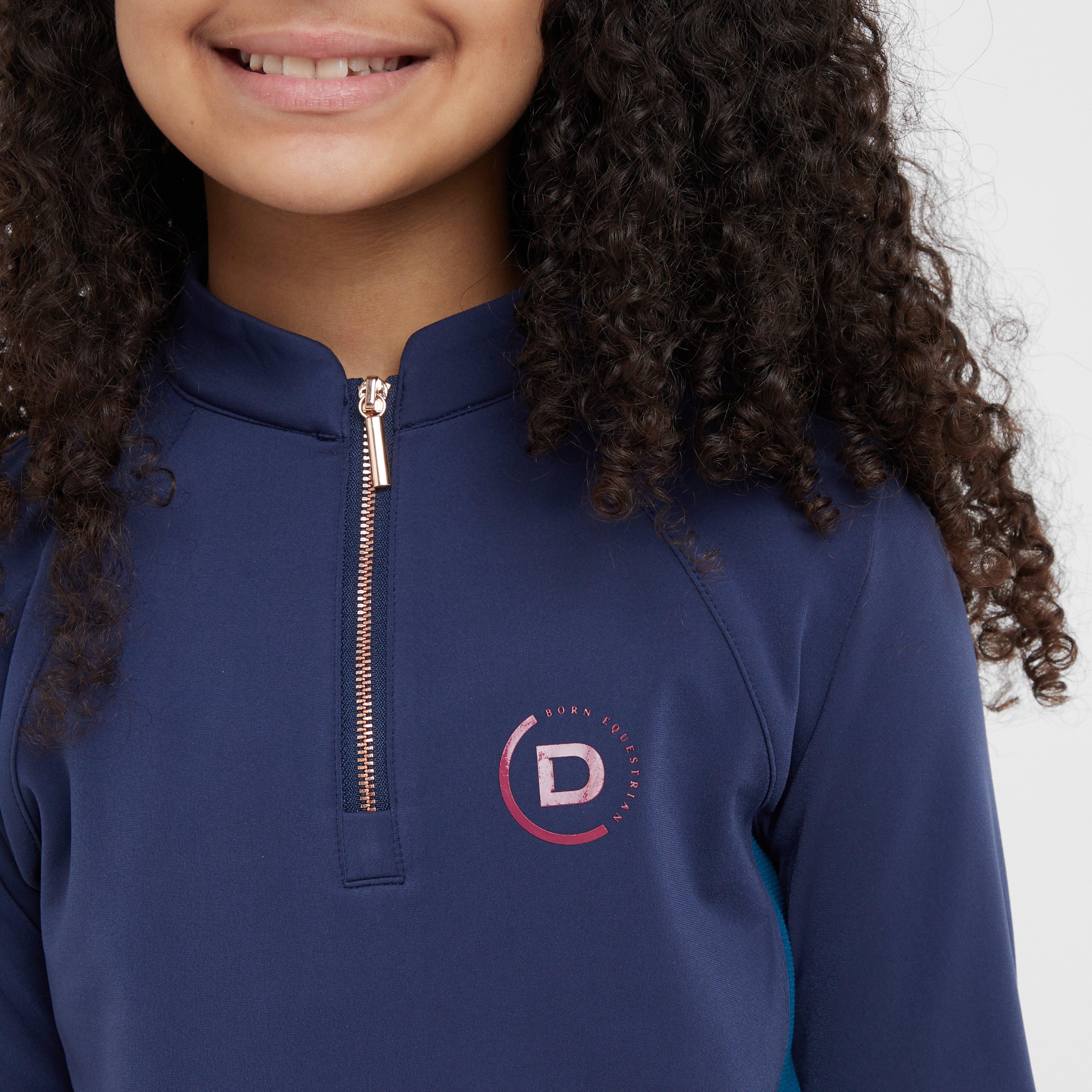 Kids Sadie Panel Detail Long Sleeve Riding Top Naval Academy/Legion Blue - Image 4