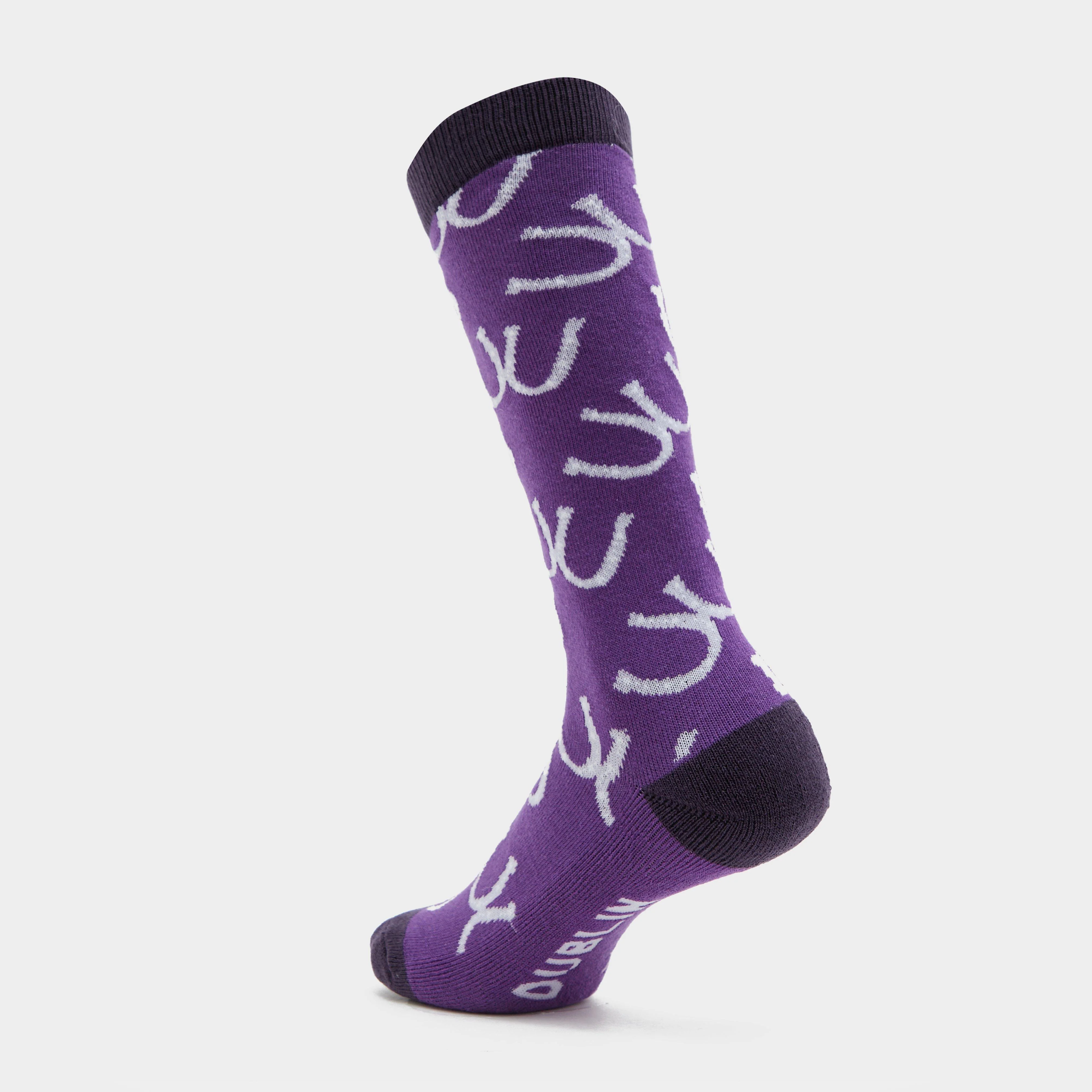 Kids Single Pack Socks Purple Horseshoes - Image 2