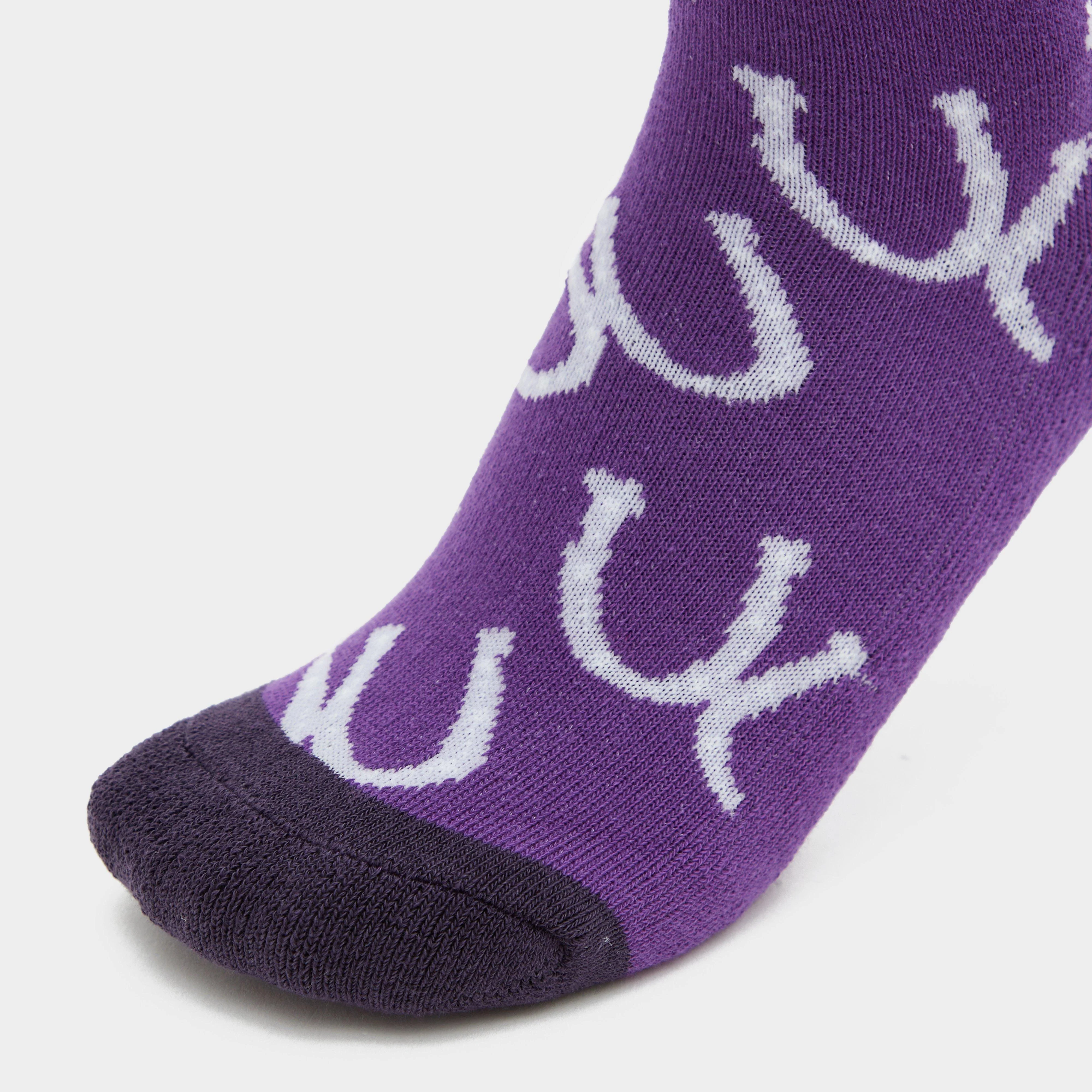 Kids Single Pack Socks Purple Horseshoes - Image 4