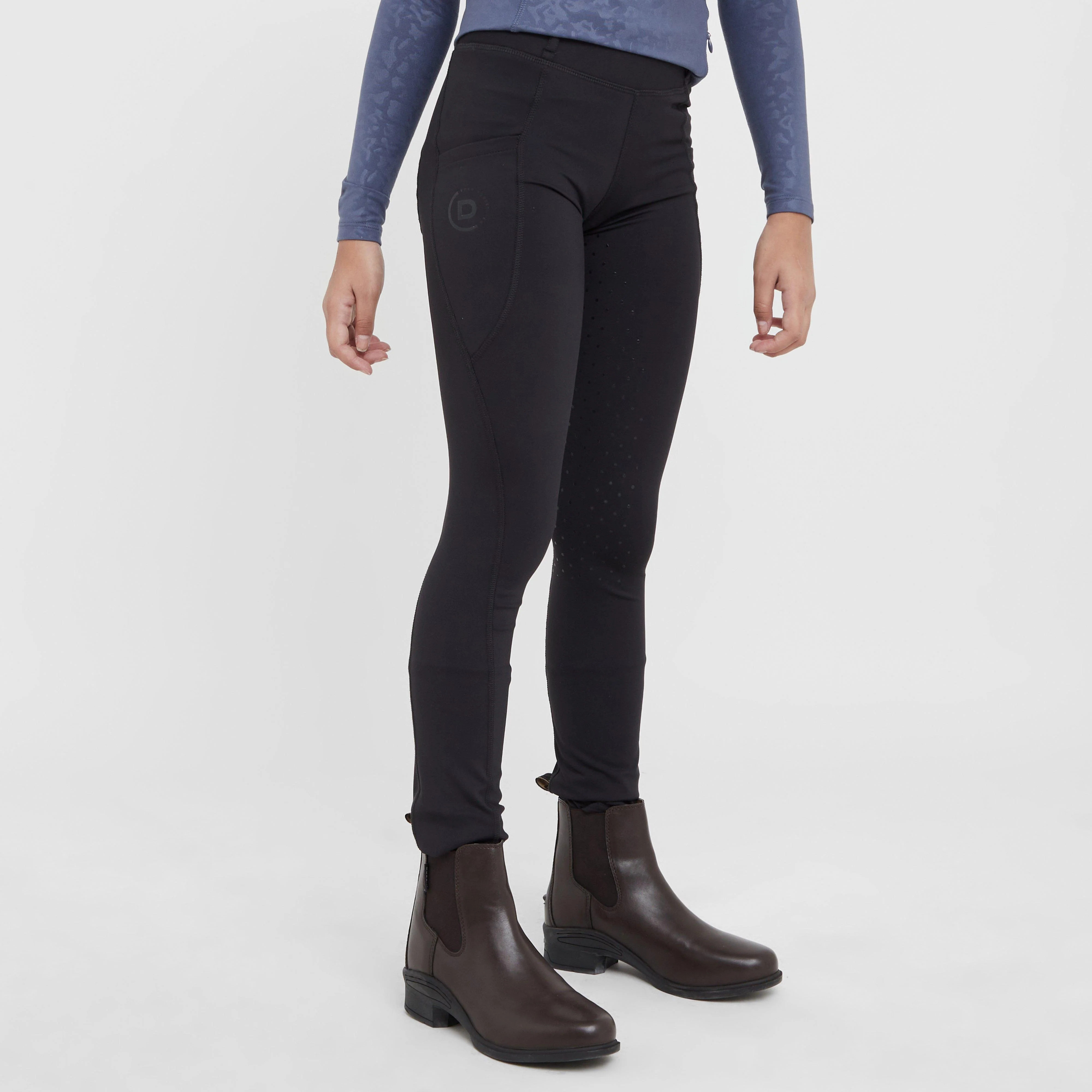 Kids Thermal Riding Tights Black