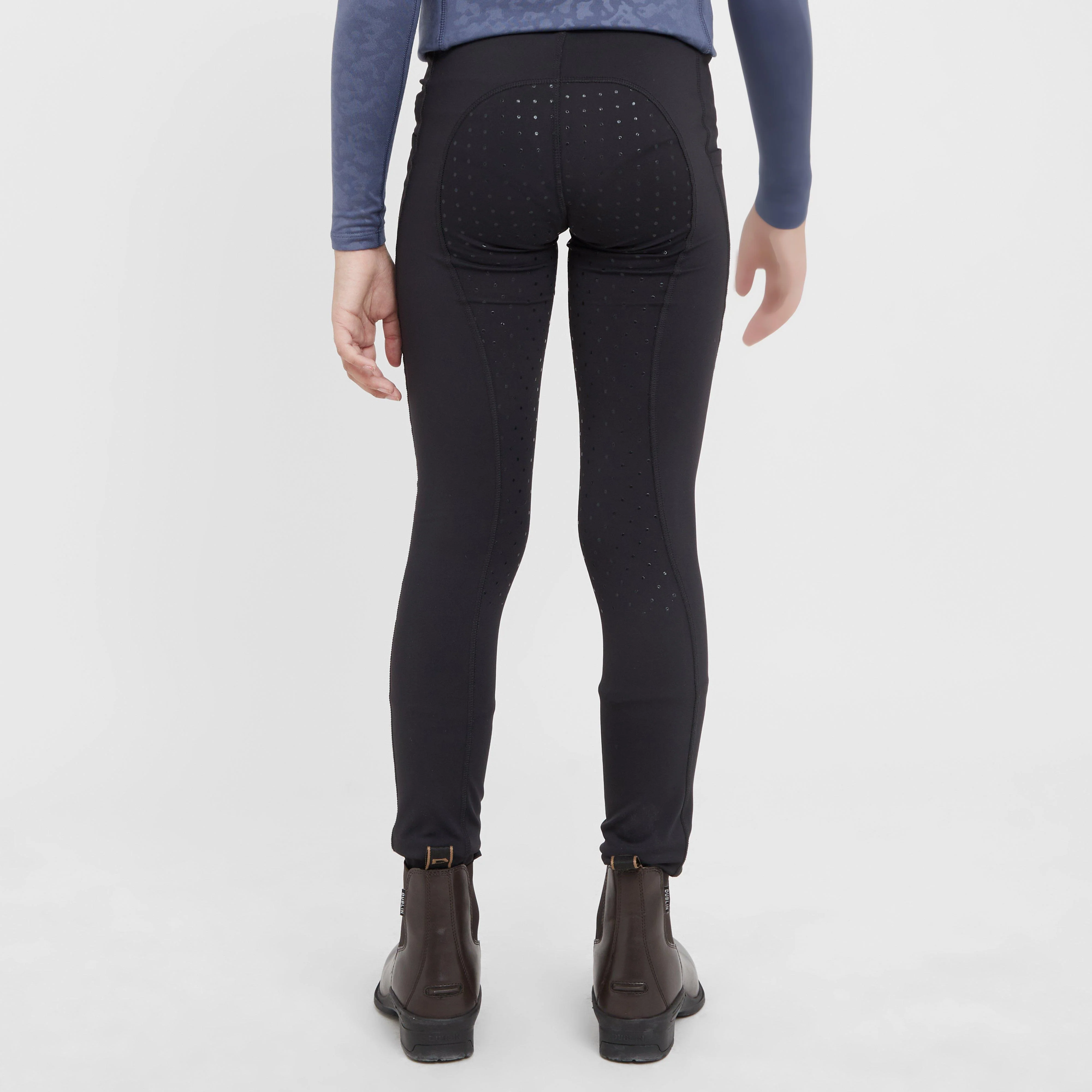 Kids Thermal Riding Tights Black - Image 2