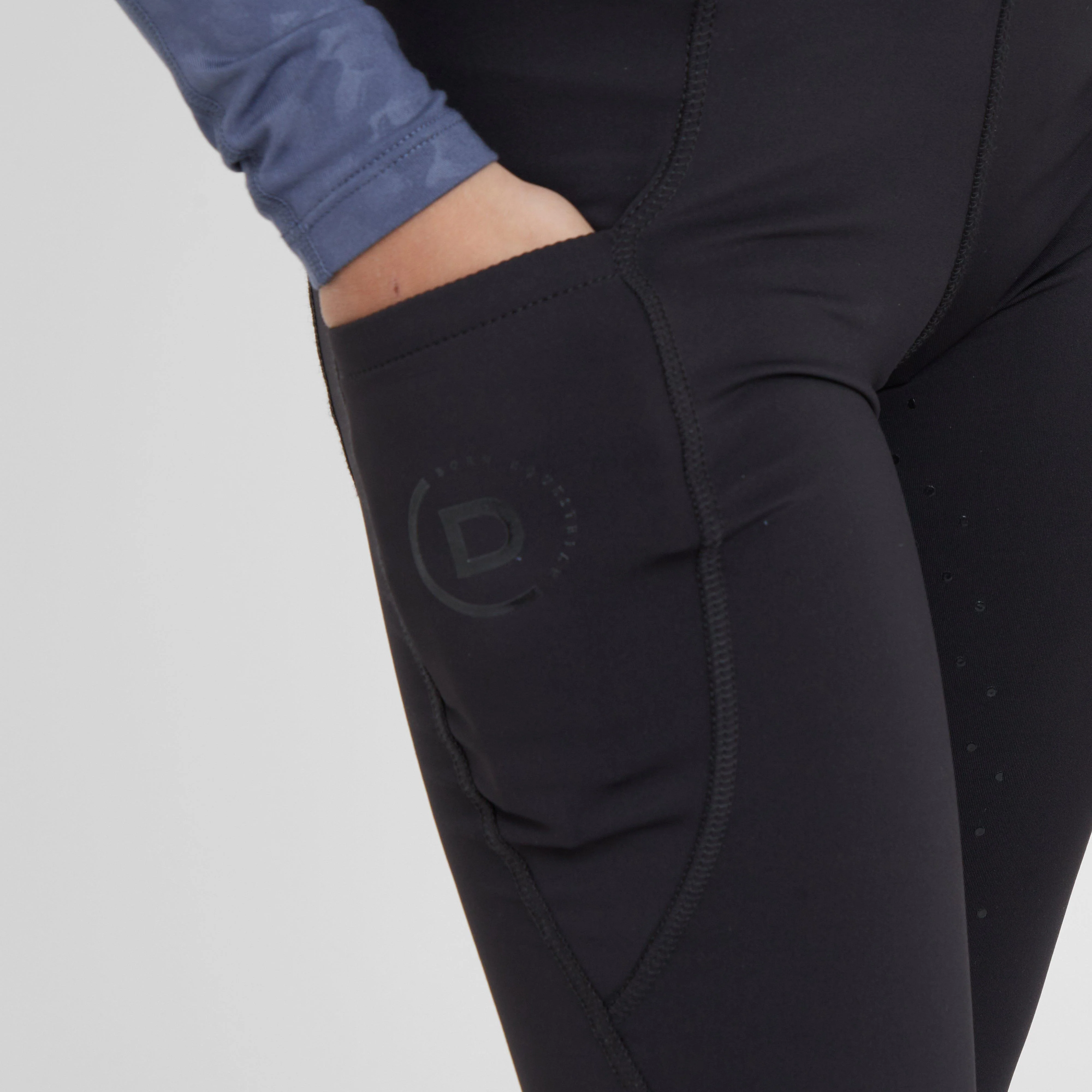 Kids Thermal Riding Tights Black - Image 4