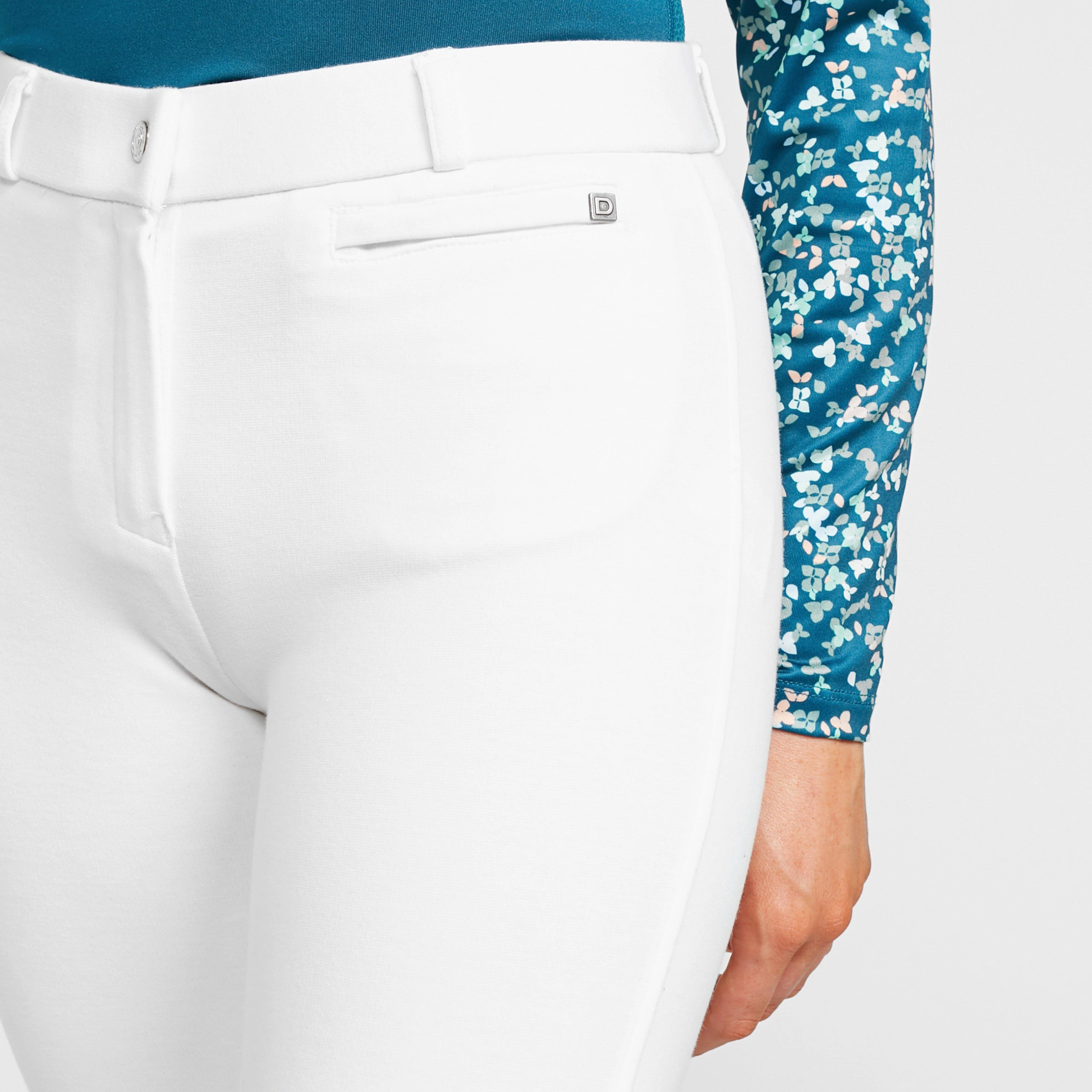 Ladies Momentum Supa-Fit Gel Full Seat Zip Up Jodhpurs White - Image 4