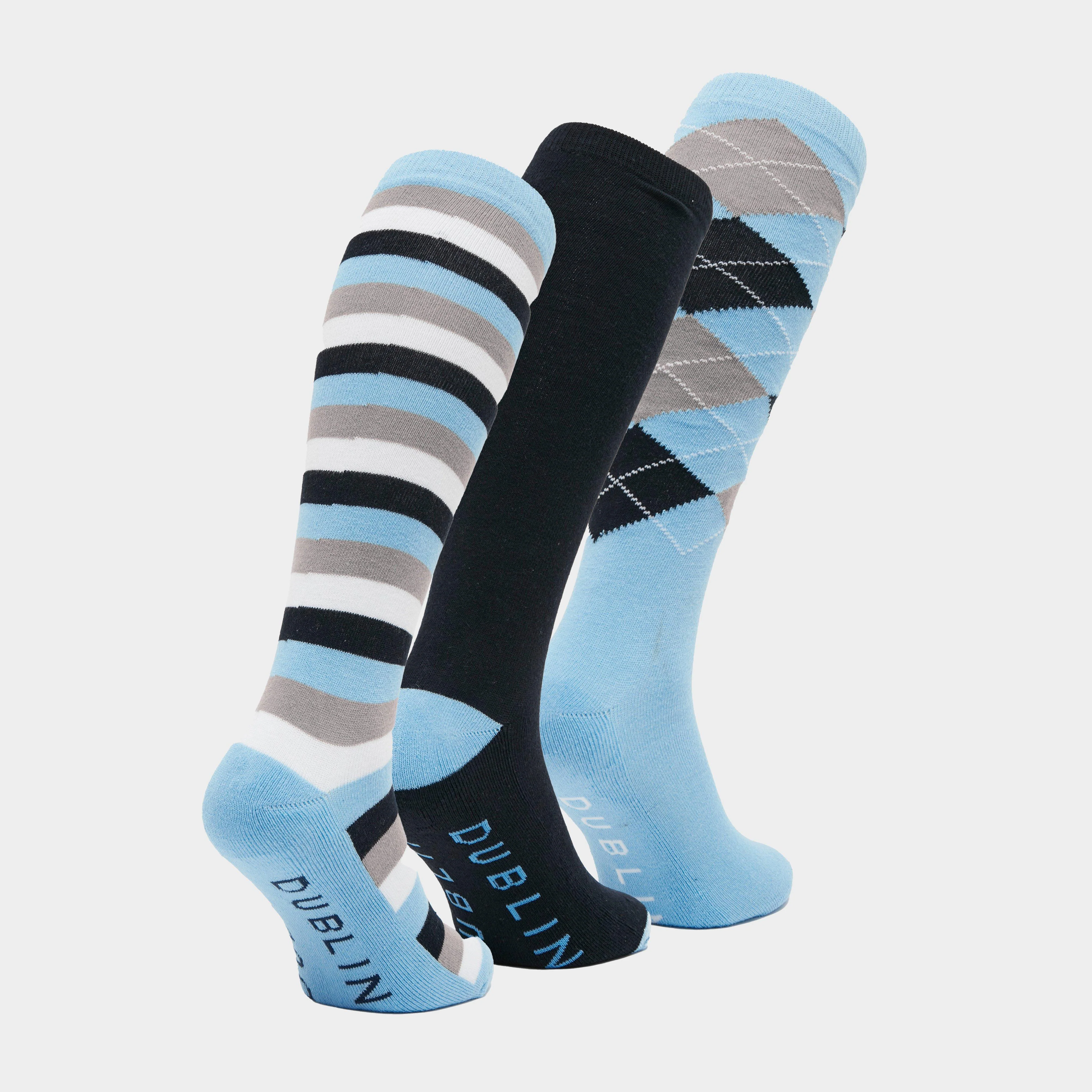 Socks Pack of 3 Light Blue/Navy/Grey - Image 3