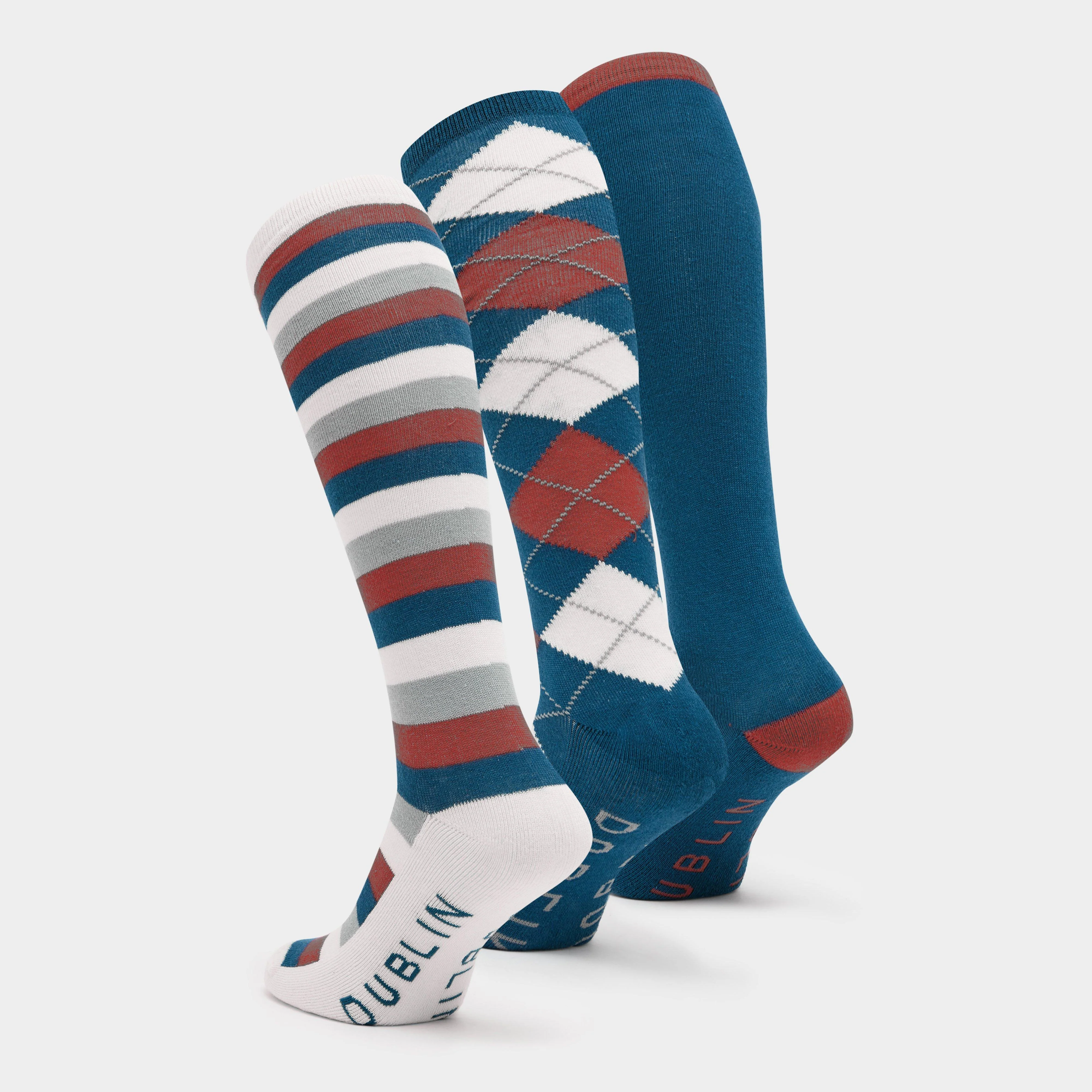 Socks Pack of 3 Navy/Red/White - Image 2