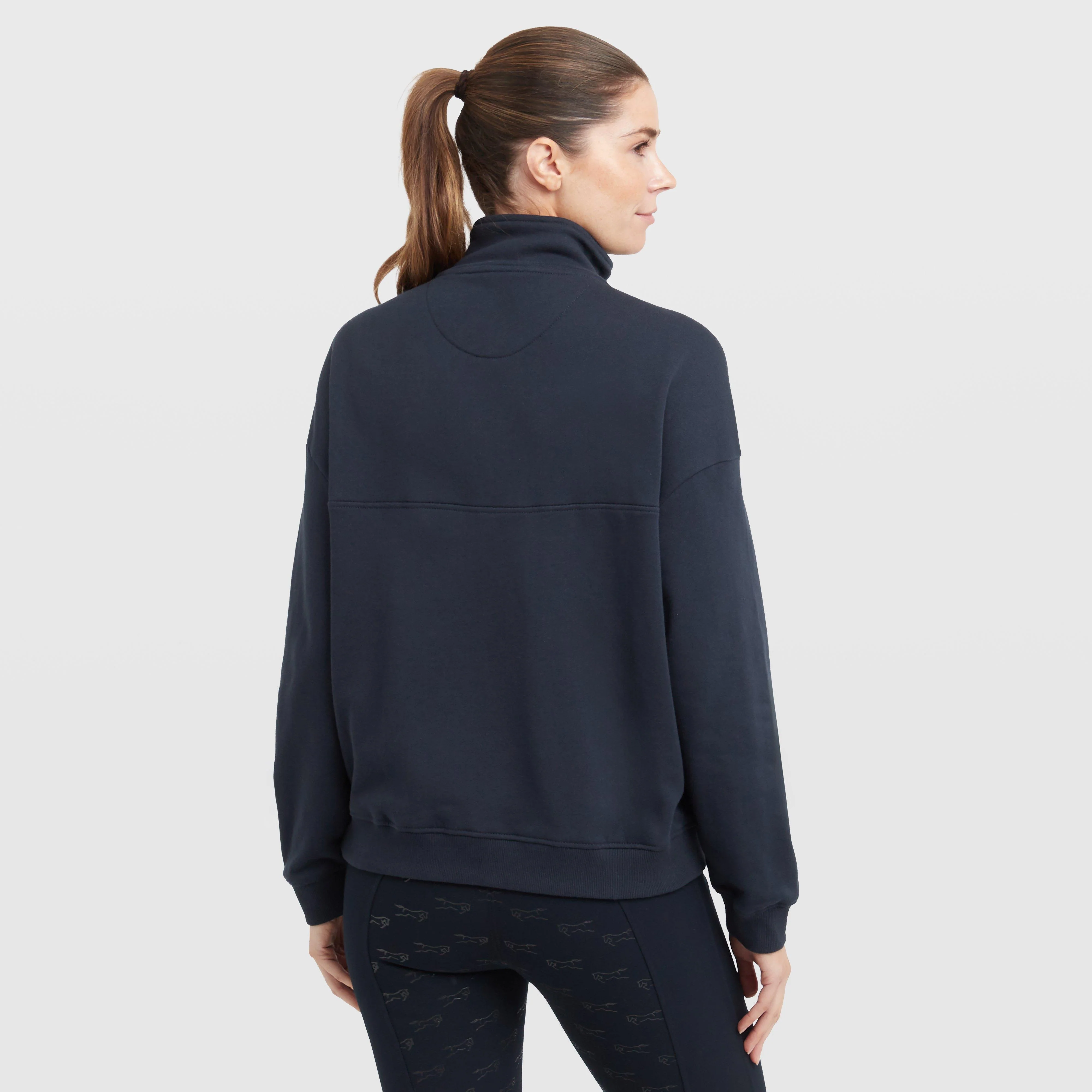 Womens 1/4 Zip Fleece Pullover Navy - Image 2