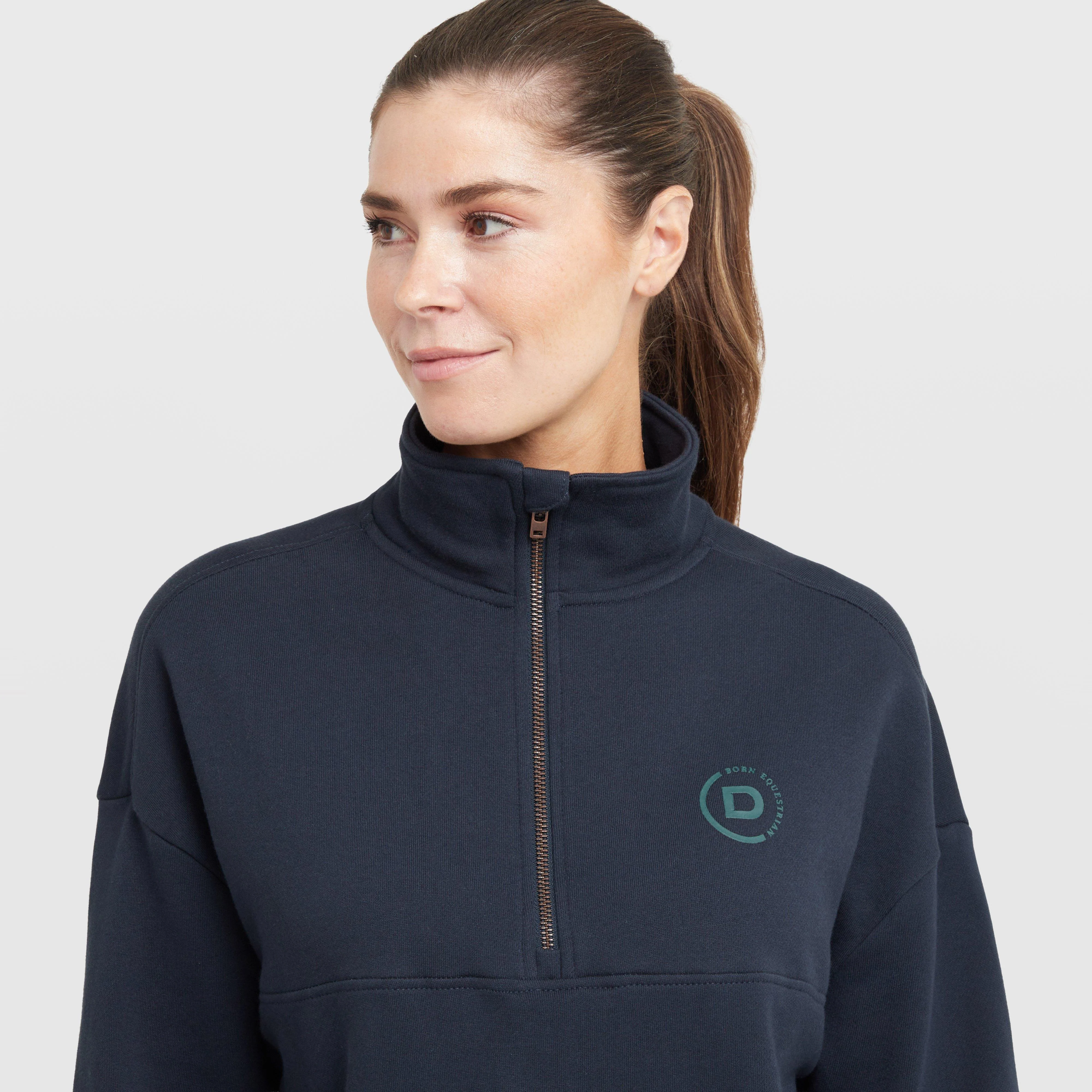 Womens 1/4 Zip Fleece Pullover Navy - Image 4
