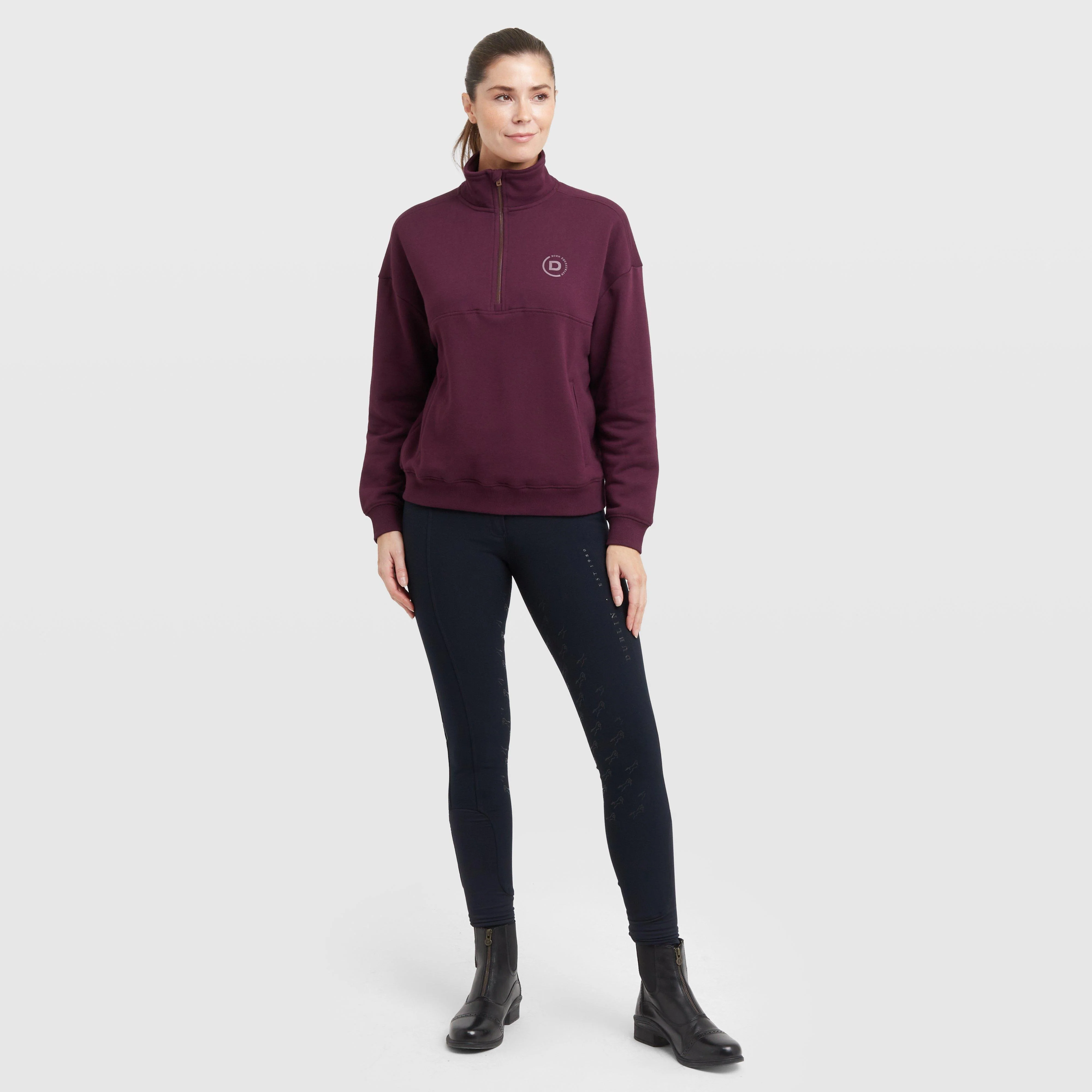 Womens 1/4 Zip Fleece Pullover Purple Violet - Image 3