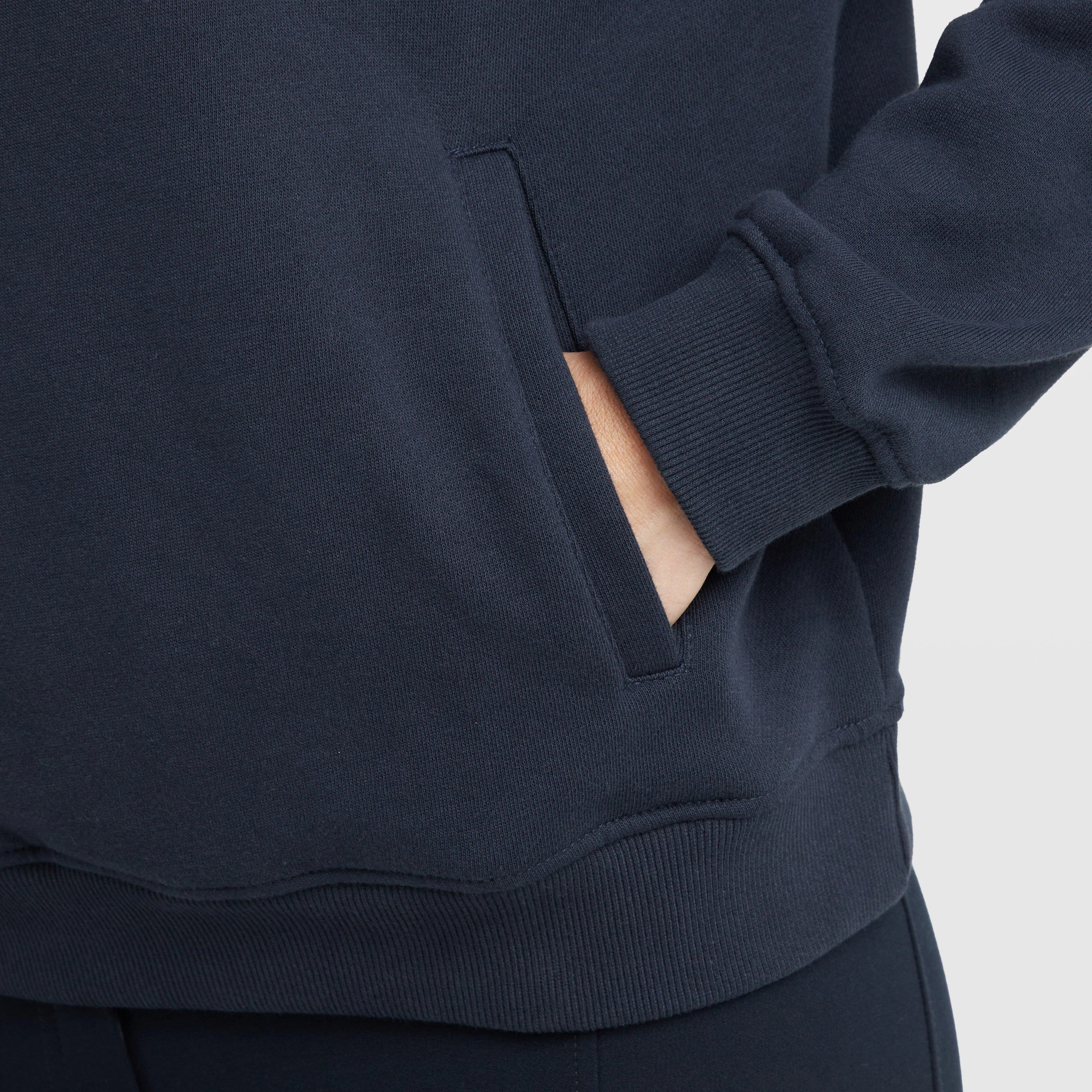 Womens 1/4 Zip Hooded Fleece Pullover Navy - Image 6