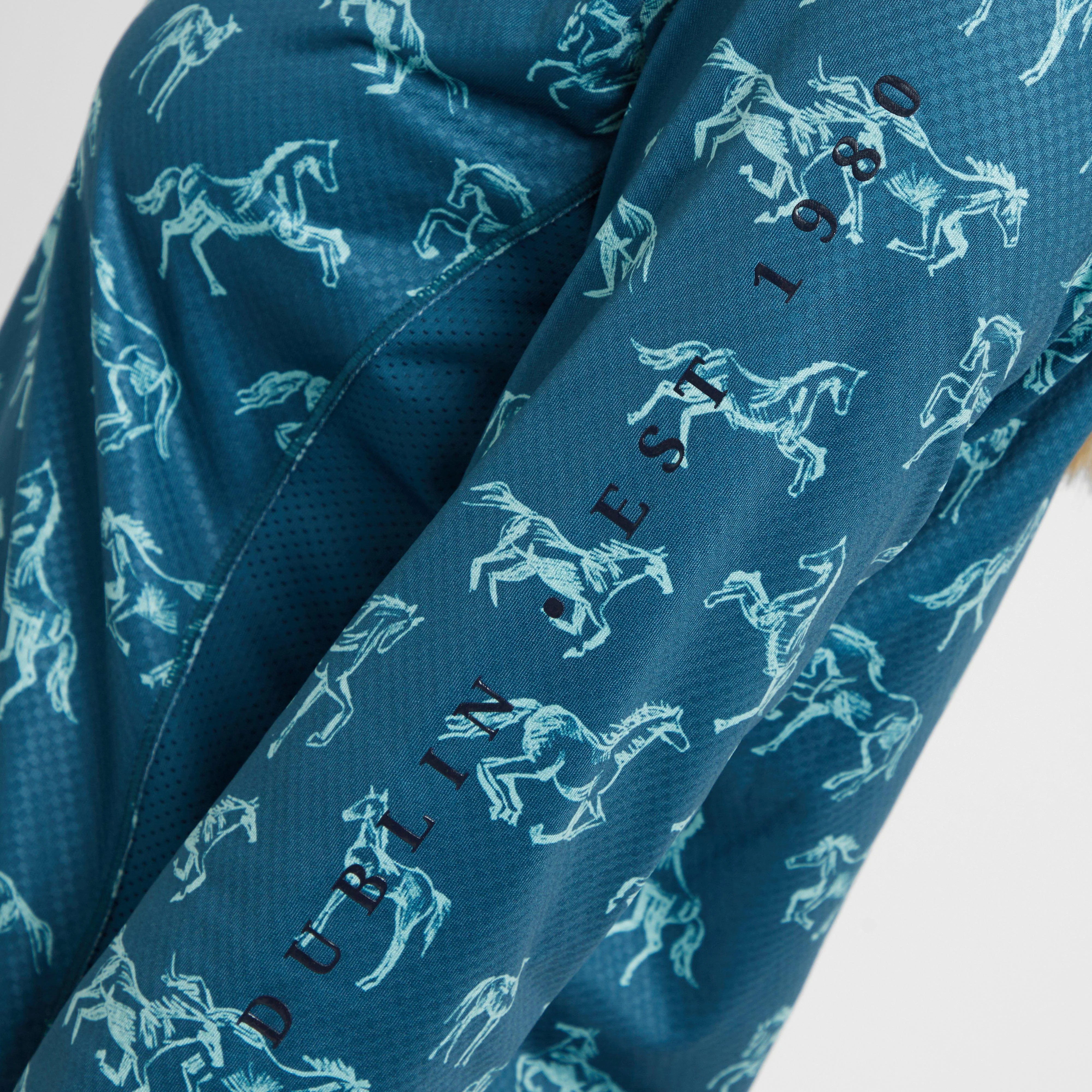 Womens Autumn Sally Long Sleeve Riding Top Legion Blue Froliking Horses - Image 5