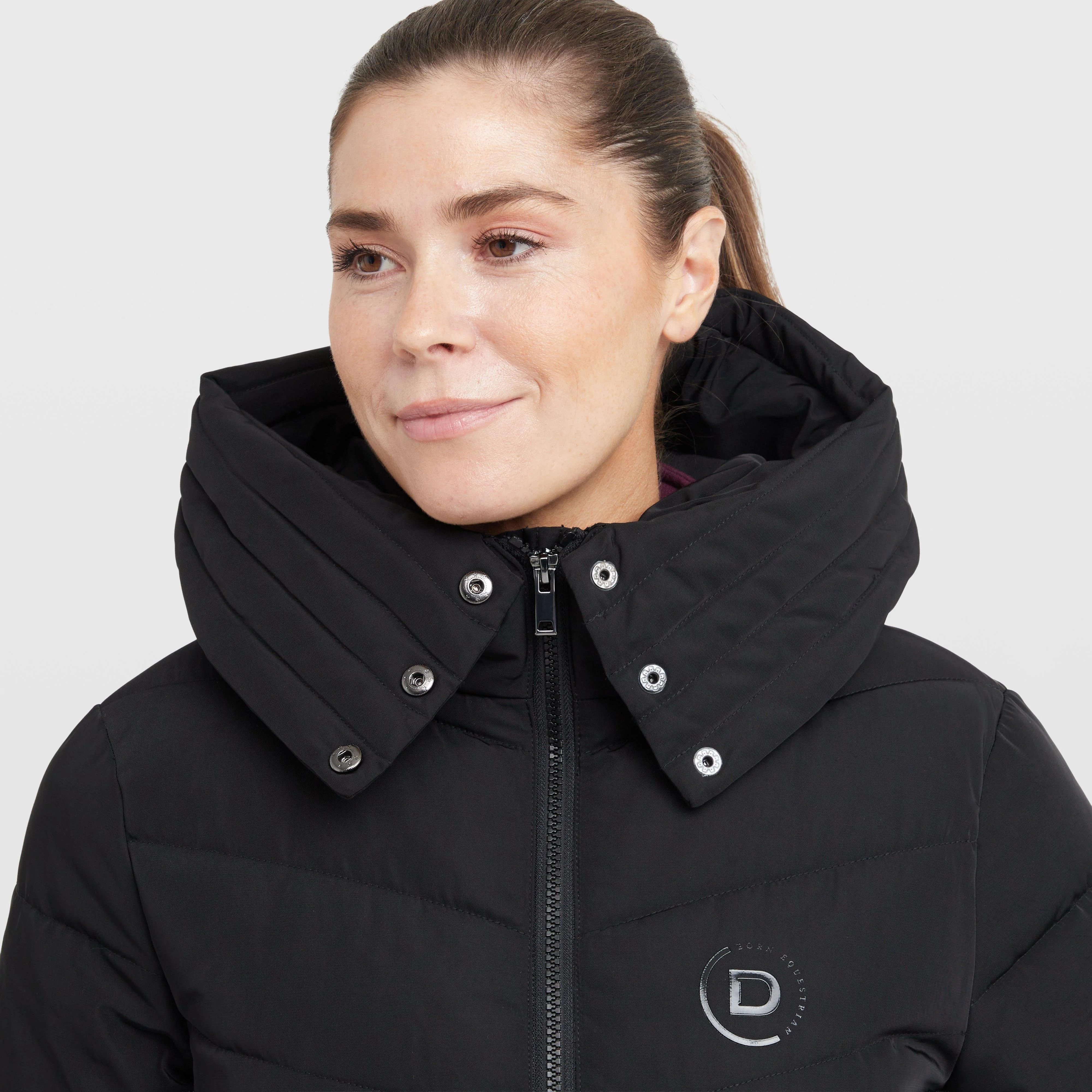 Womens Belted Longline Puffer Black - Image 6