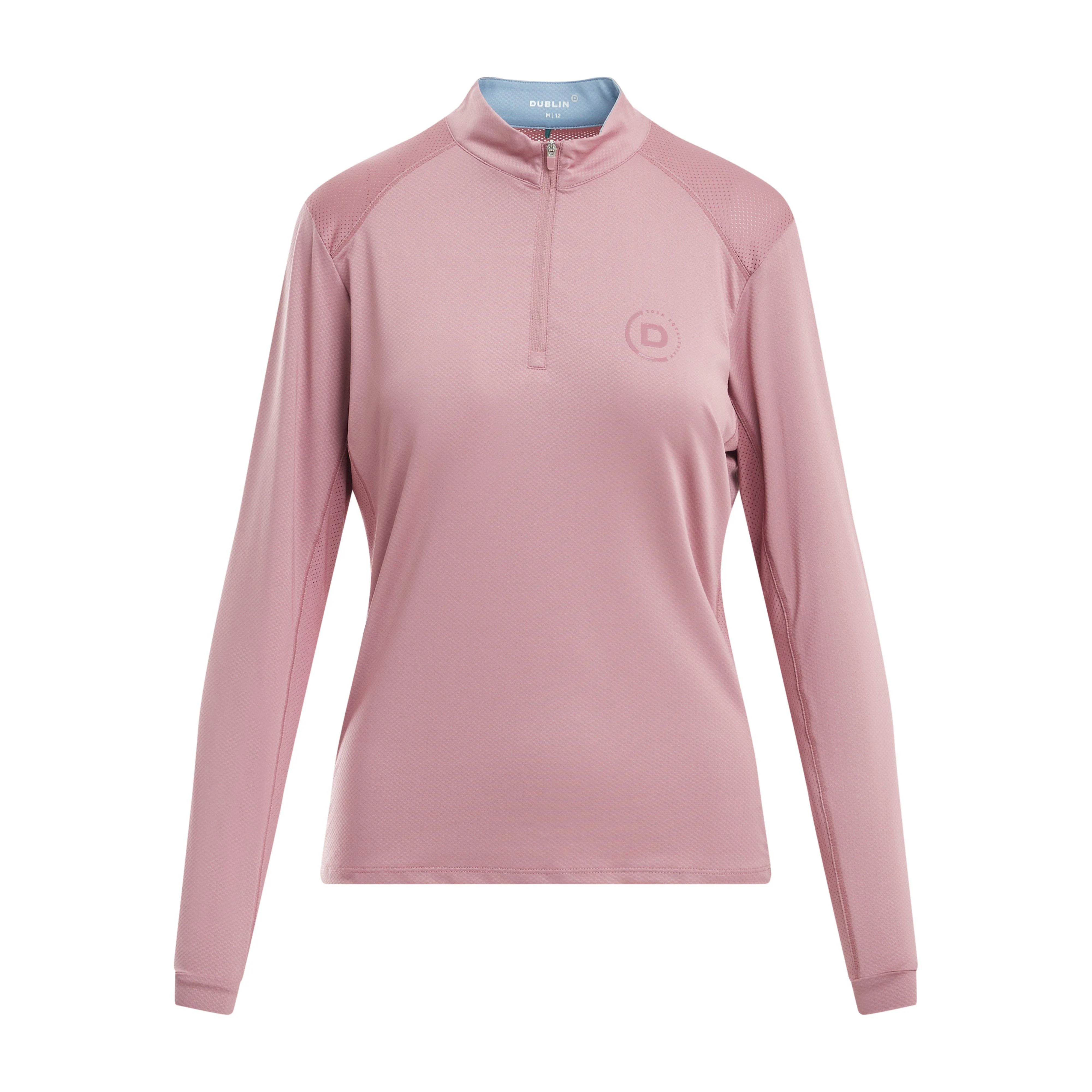 Womens Breathable Long Sleeved Riding Top Dusty Rose - Image 5