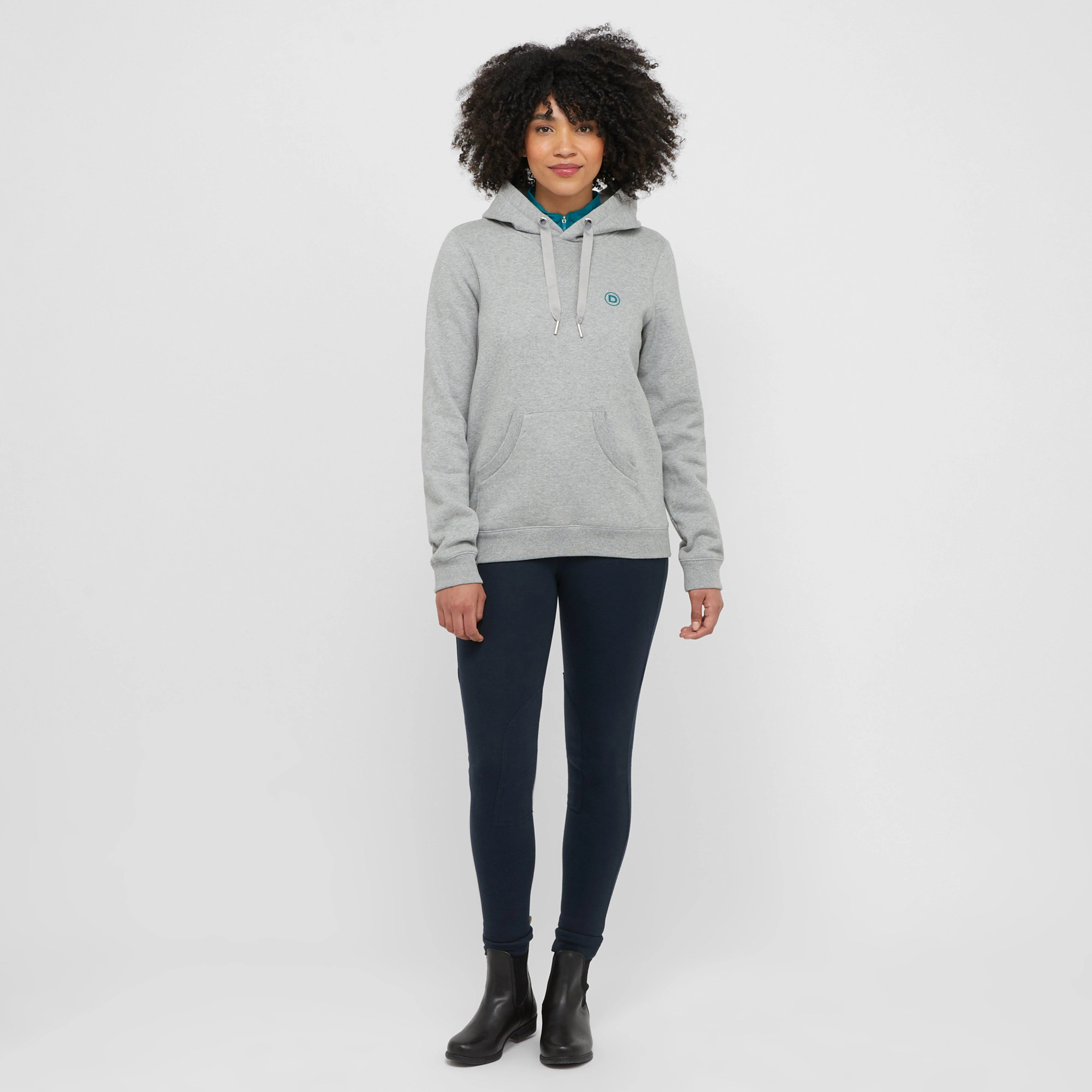 Womens Camile Contrast Tie Hoodie Grey Marle - Image 3