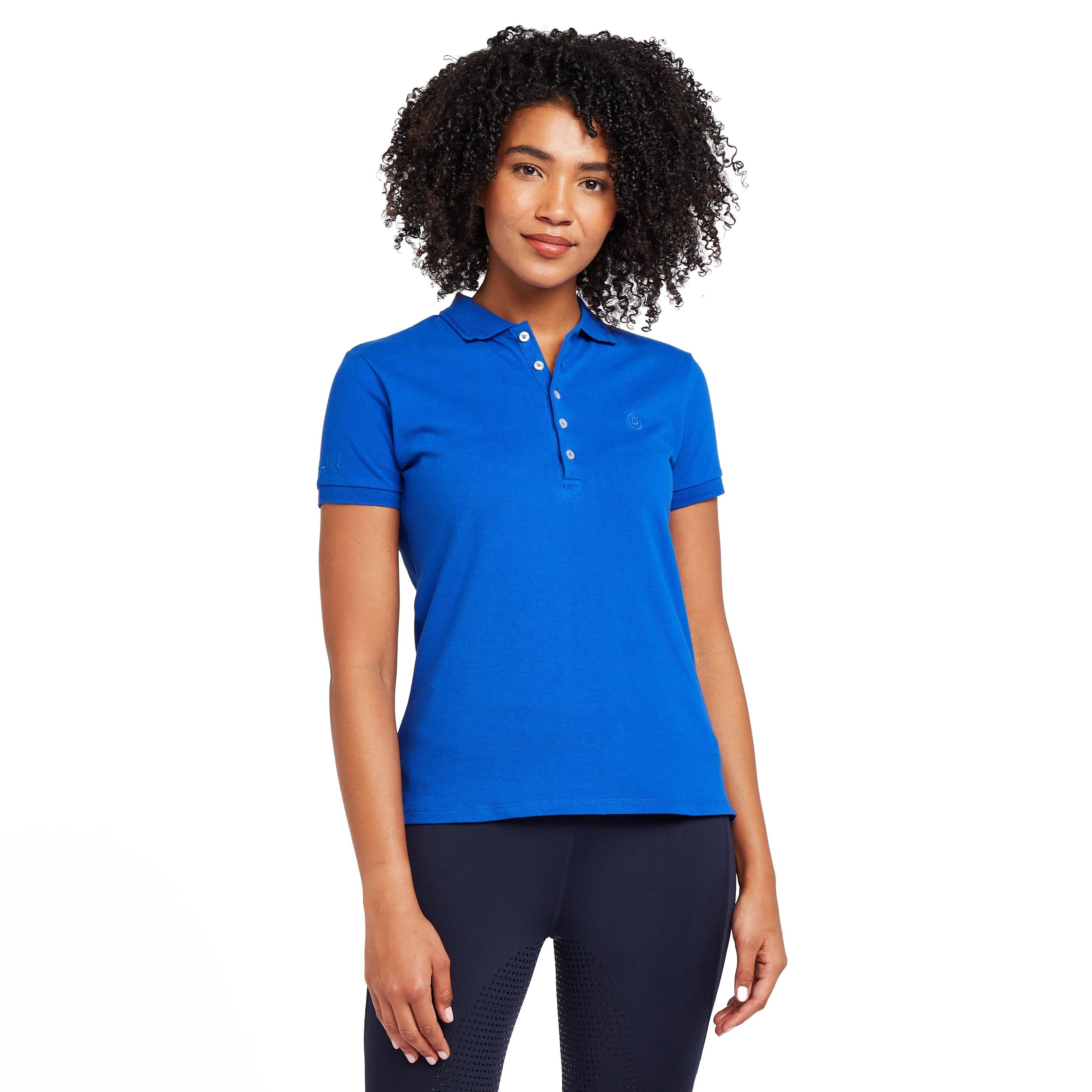 Womens Lily Cap Sleeve Polo Blue - Image 8