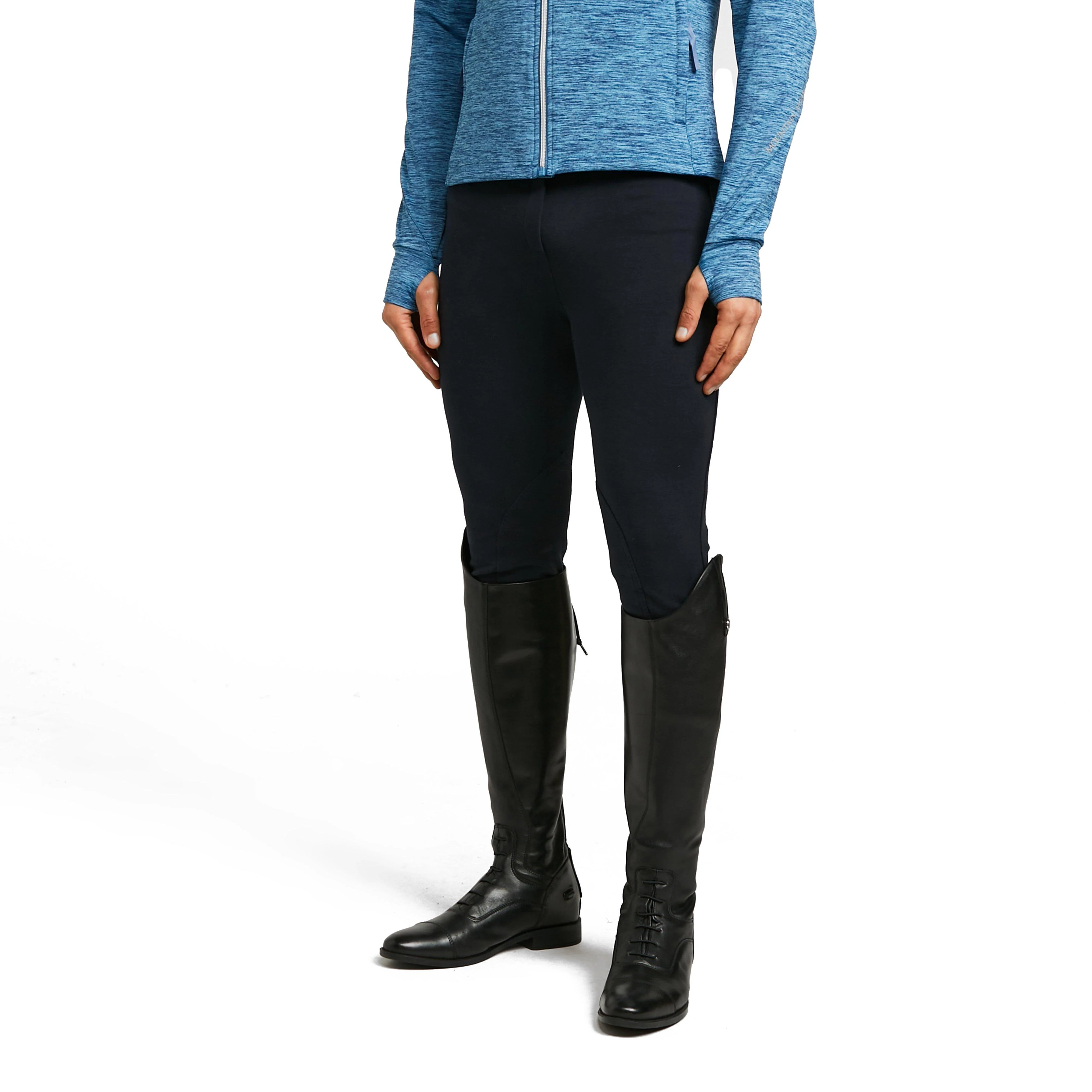 Womens Momentum Supa-Fit Knee Patch Pull On Jodhpurs Navy - Image 6