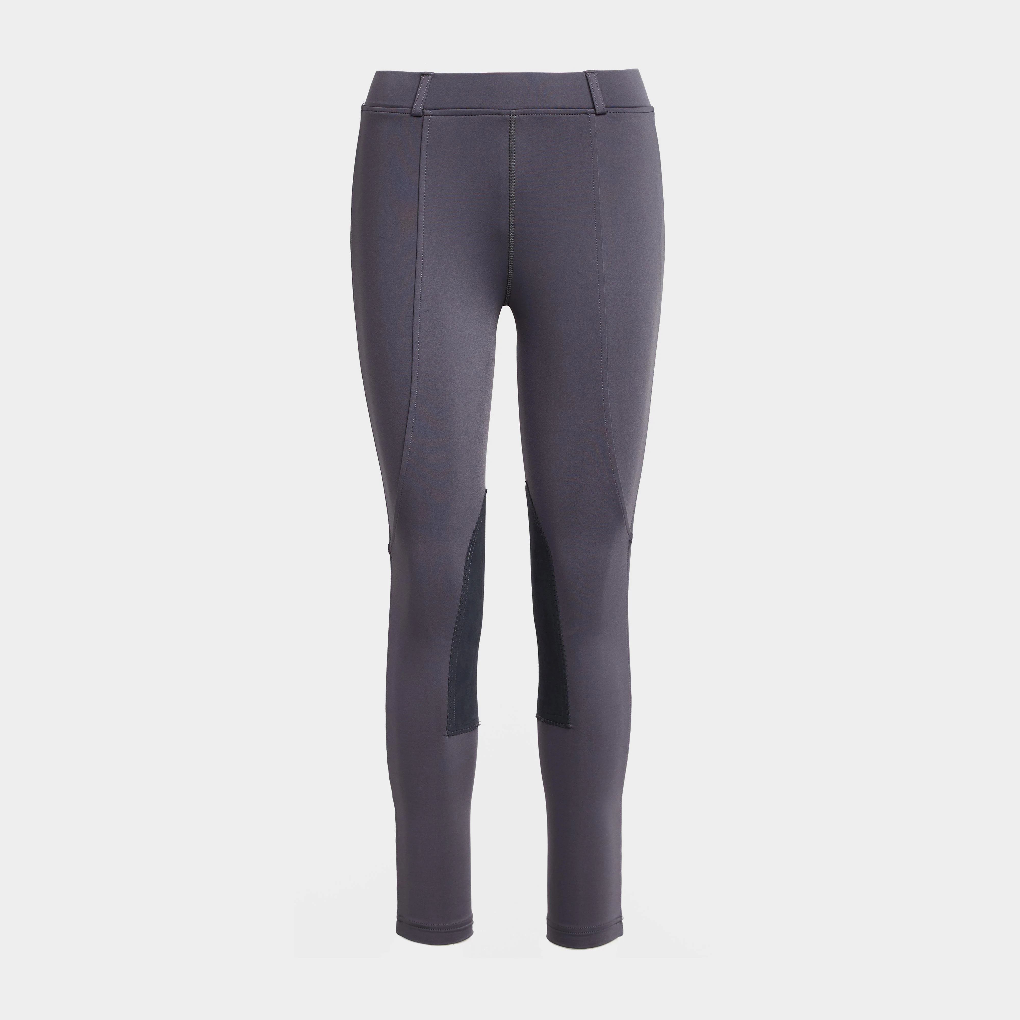 Womens Performance Flex Knee Patch Riding Tights Charcoal - Image 7