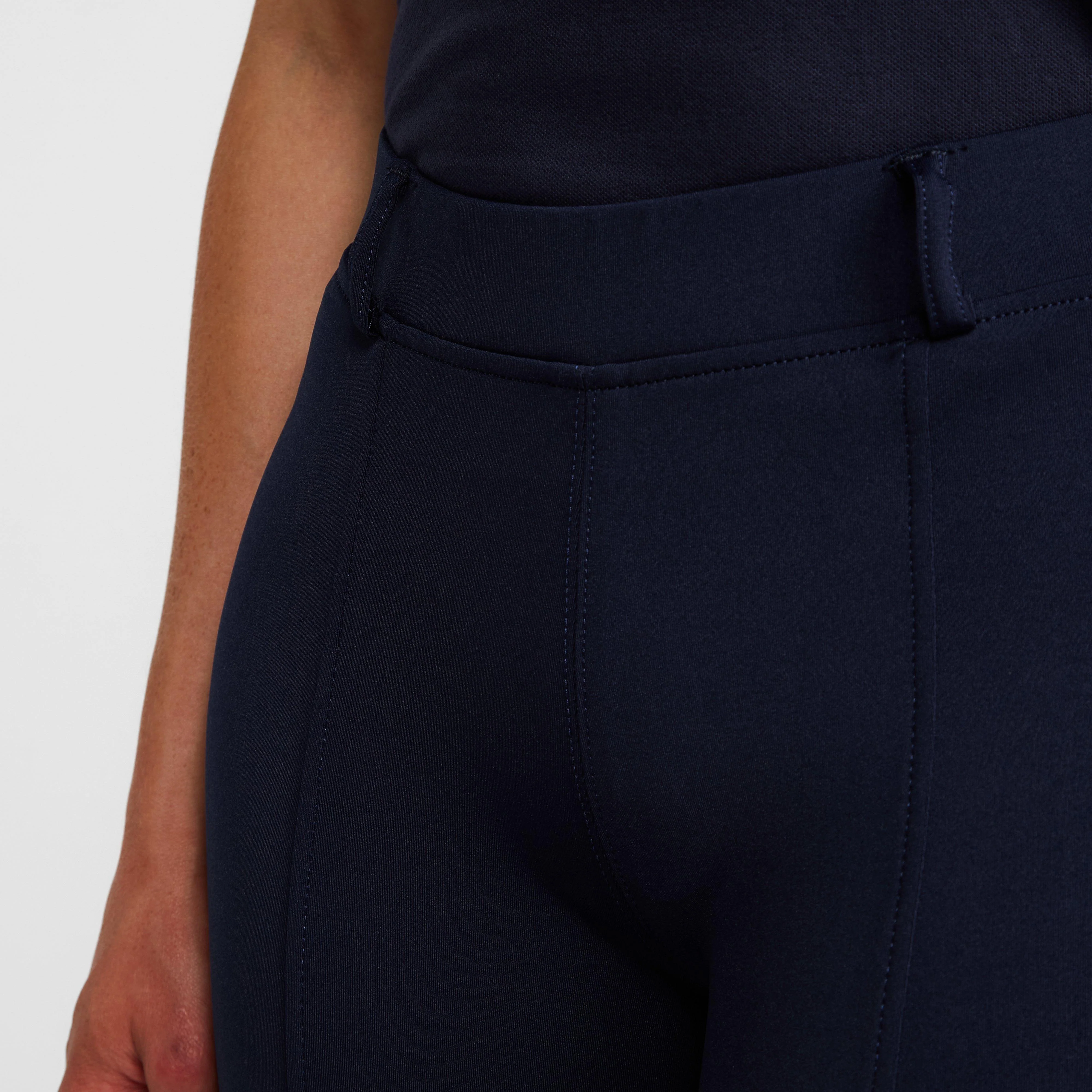 Womens Performance Flex Knee Patch Riding Tights Navy - Image 5