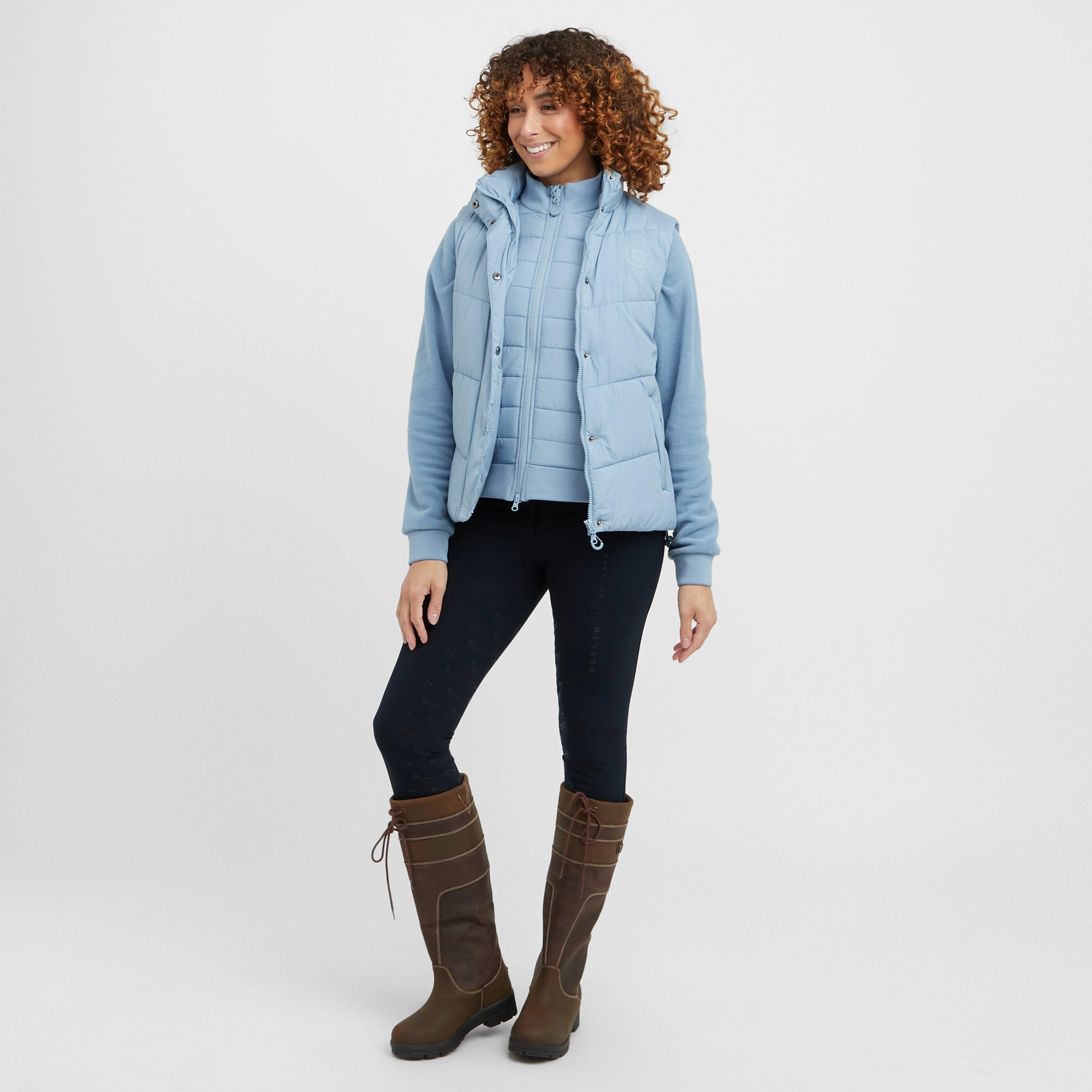 Womens Puffer Bodywarmer Blue Fog - Image 3
