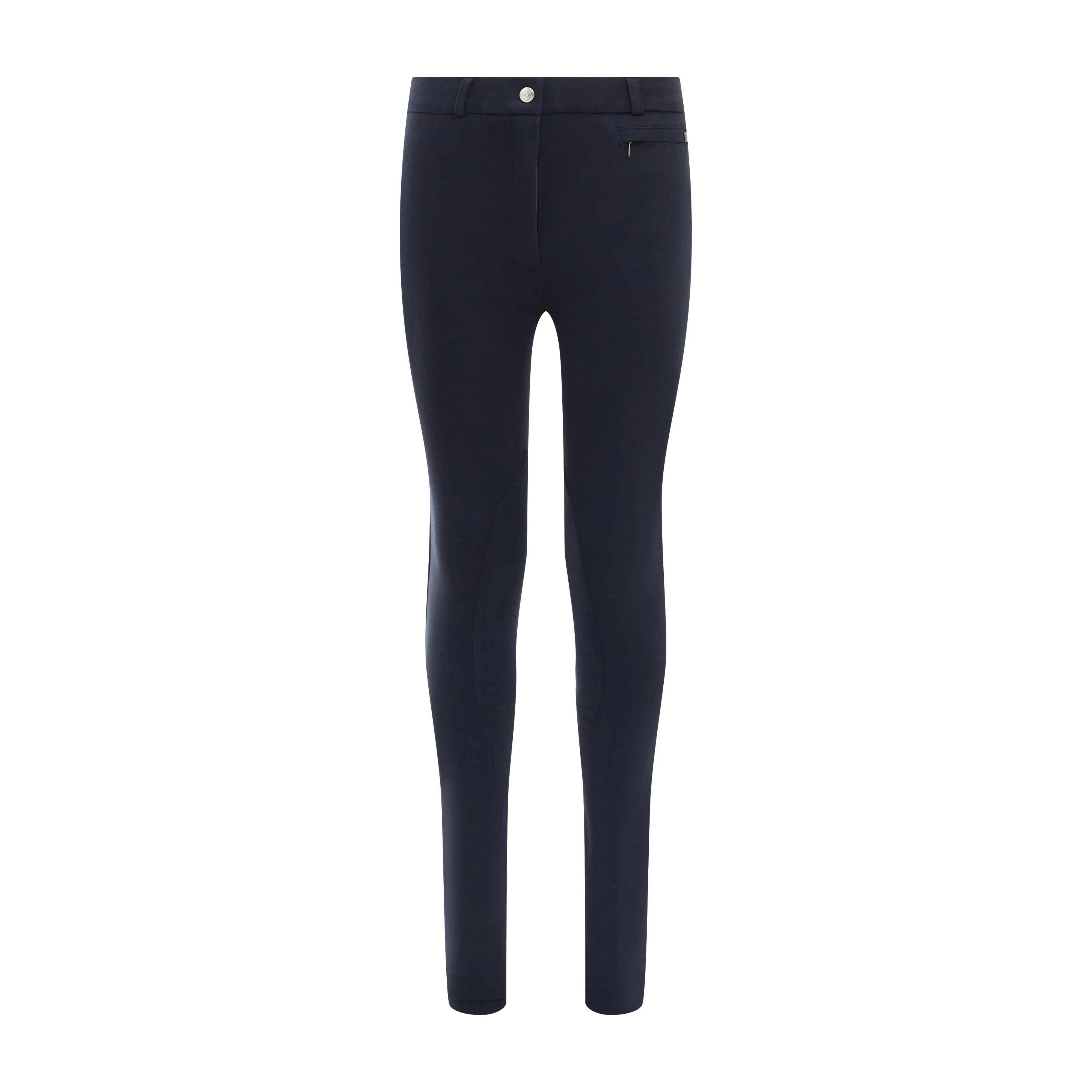Womens Supa-Fit Zip Up Knee Patch Jodhpurs Navy - Image 2