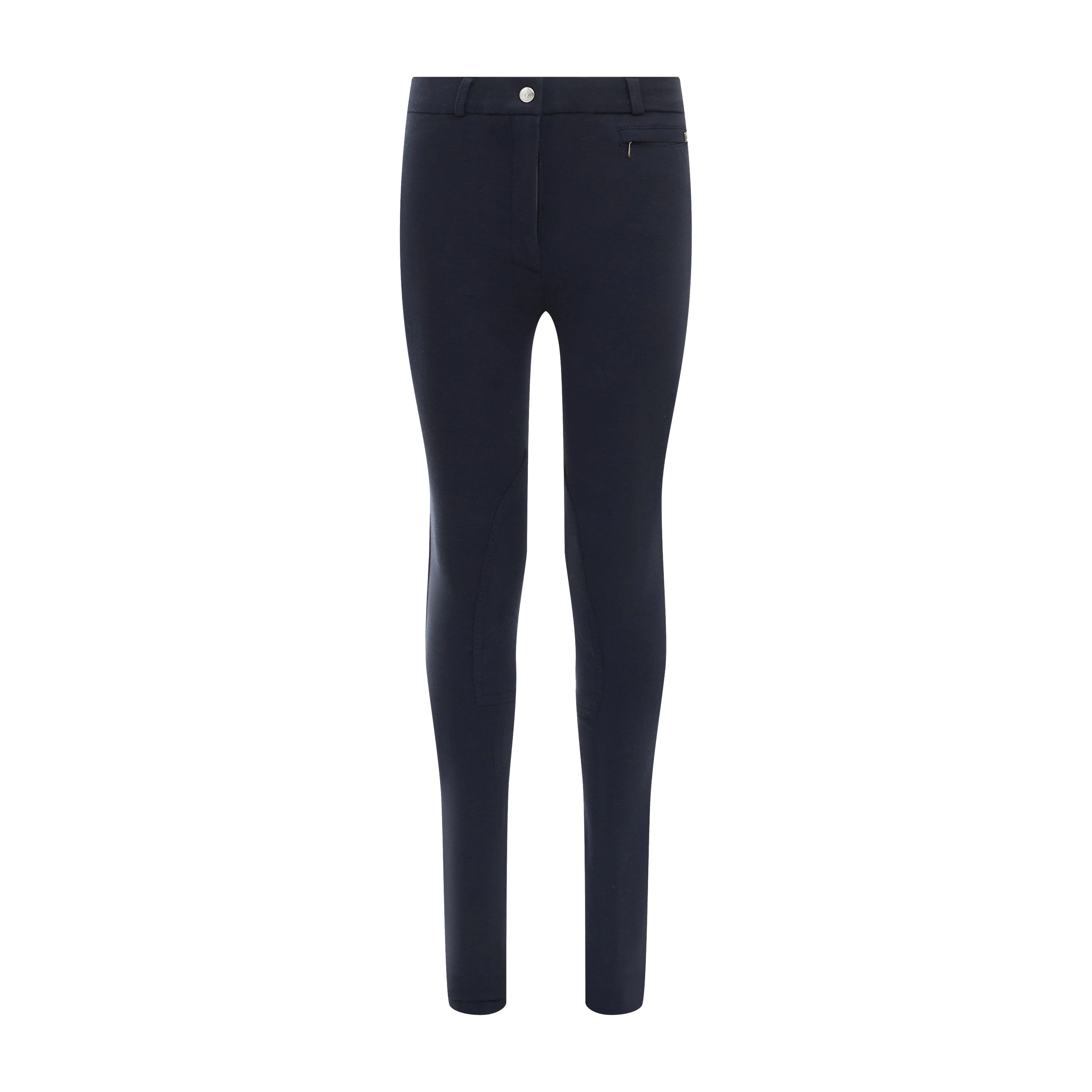 Womens Supa-Fit Zip Up Knee Patch Jodhpurs Navy - Image 3