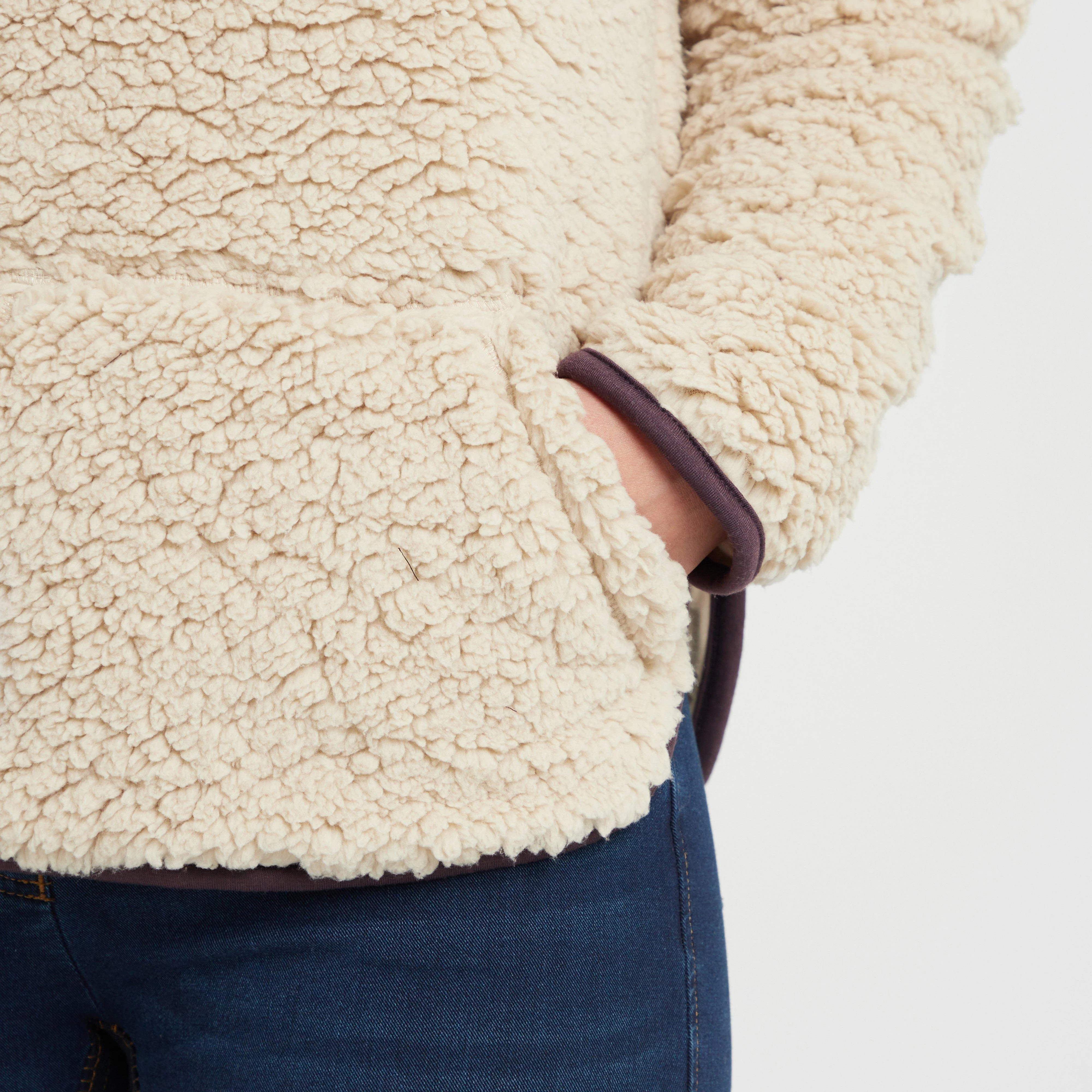 Womens Talia Teddy Pullover Beige/Perfect Plum - Image 5