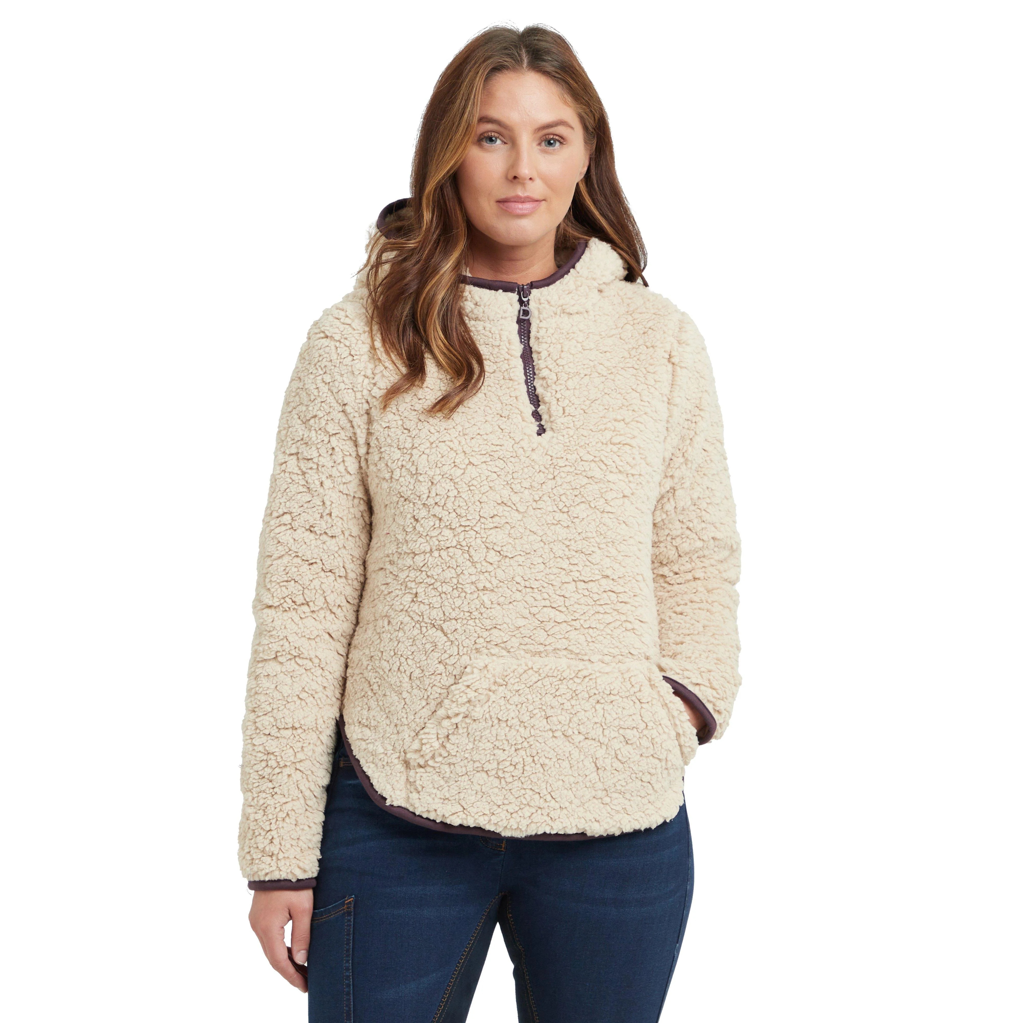 Womens Talia Teddy Pullover Beige/Perfect Plum - Image 8