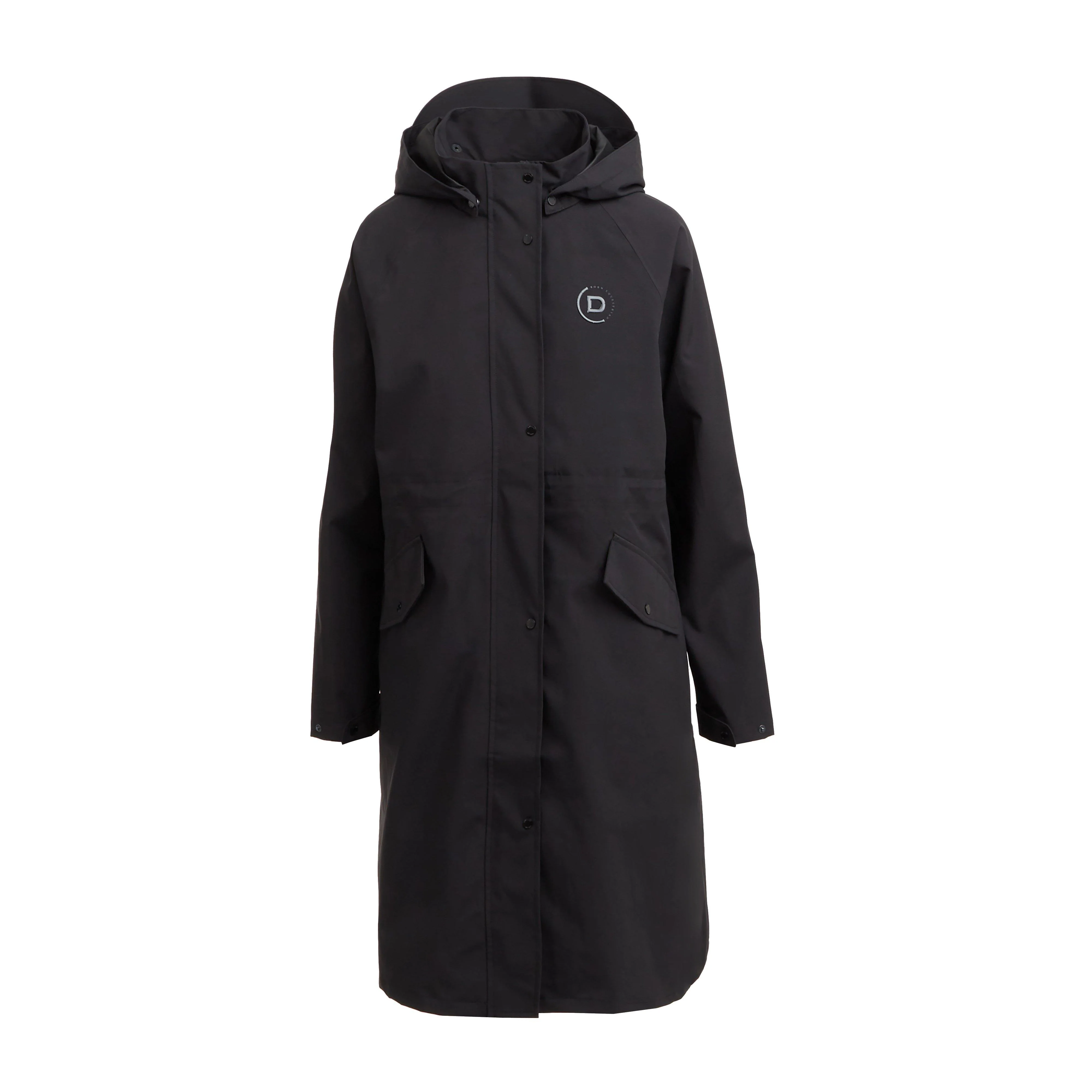 Women's Wet Weather Long Jacket Black - Image 12