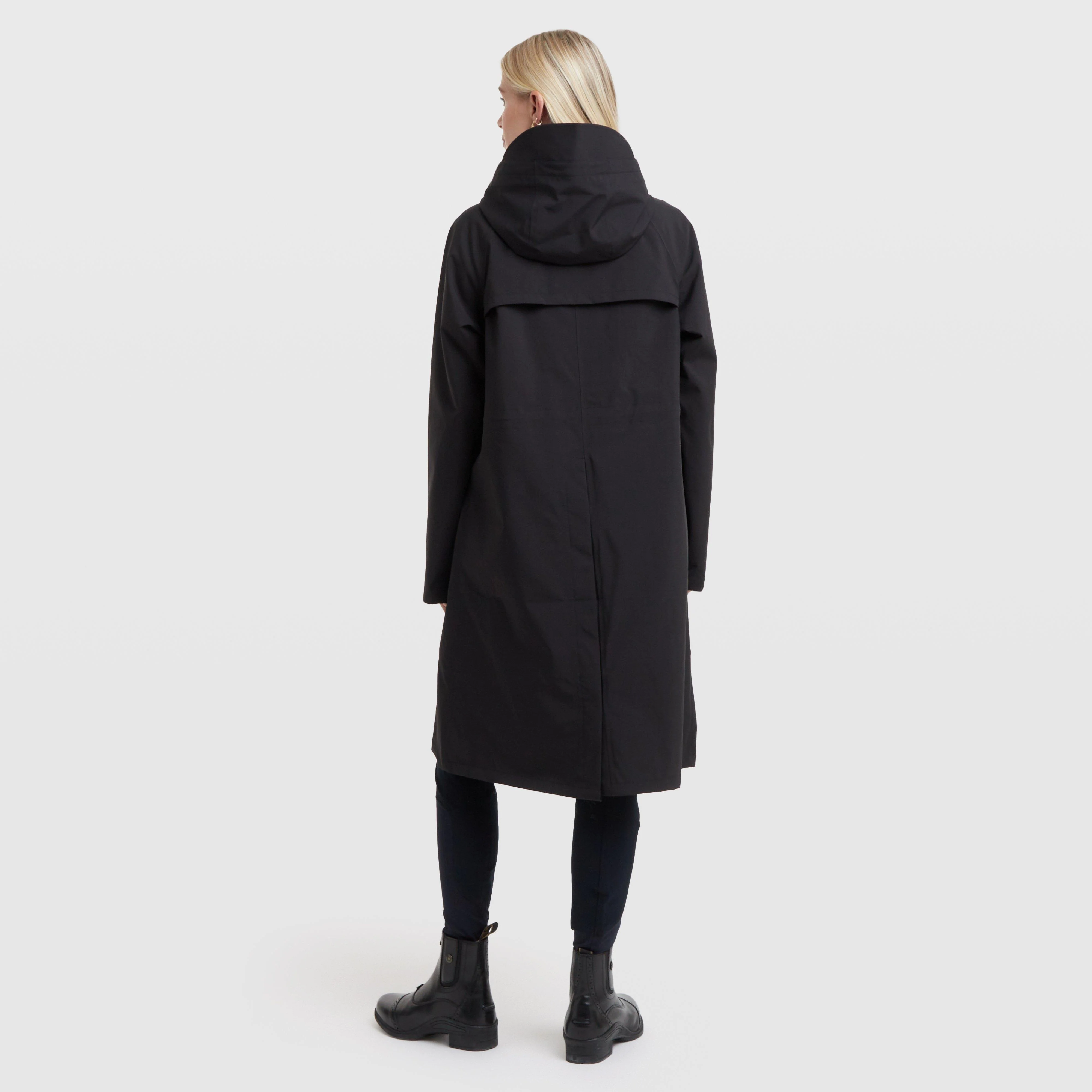 Women's Wet Weather Long Jacket Black - Image 2
