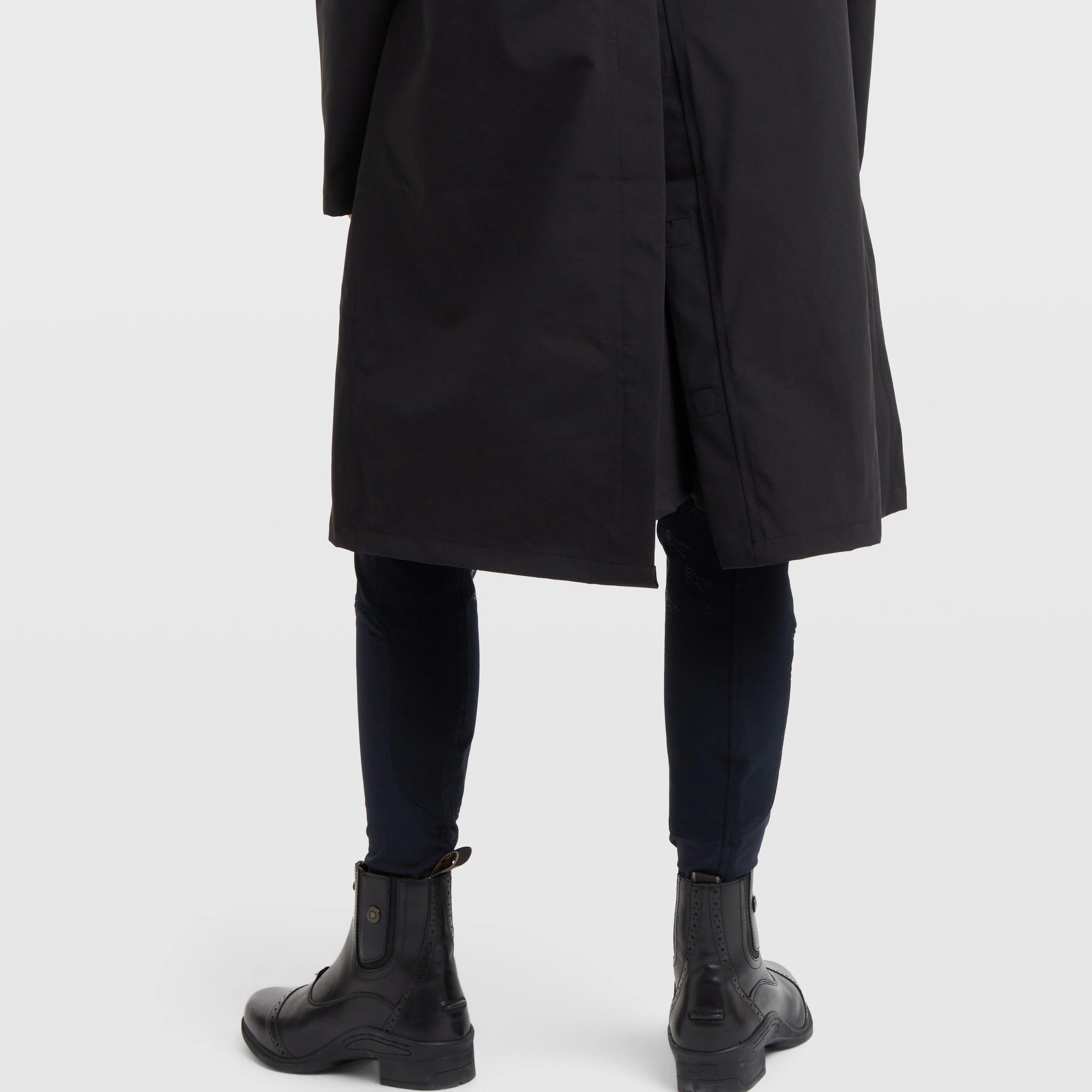 Women's Wet Weather Long Jacket Black - Image 6