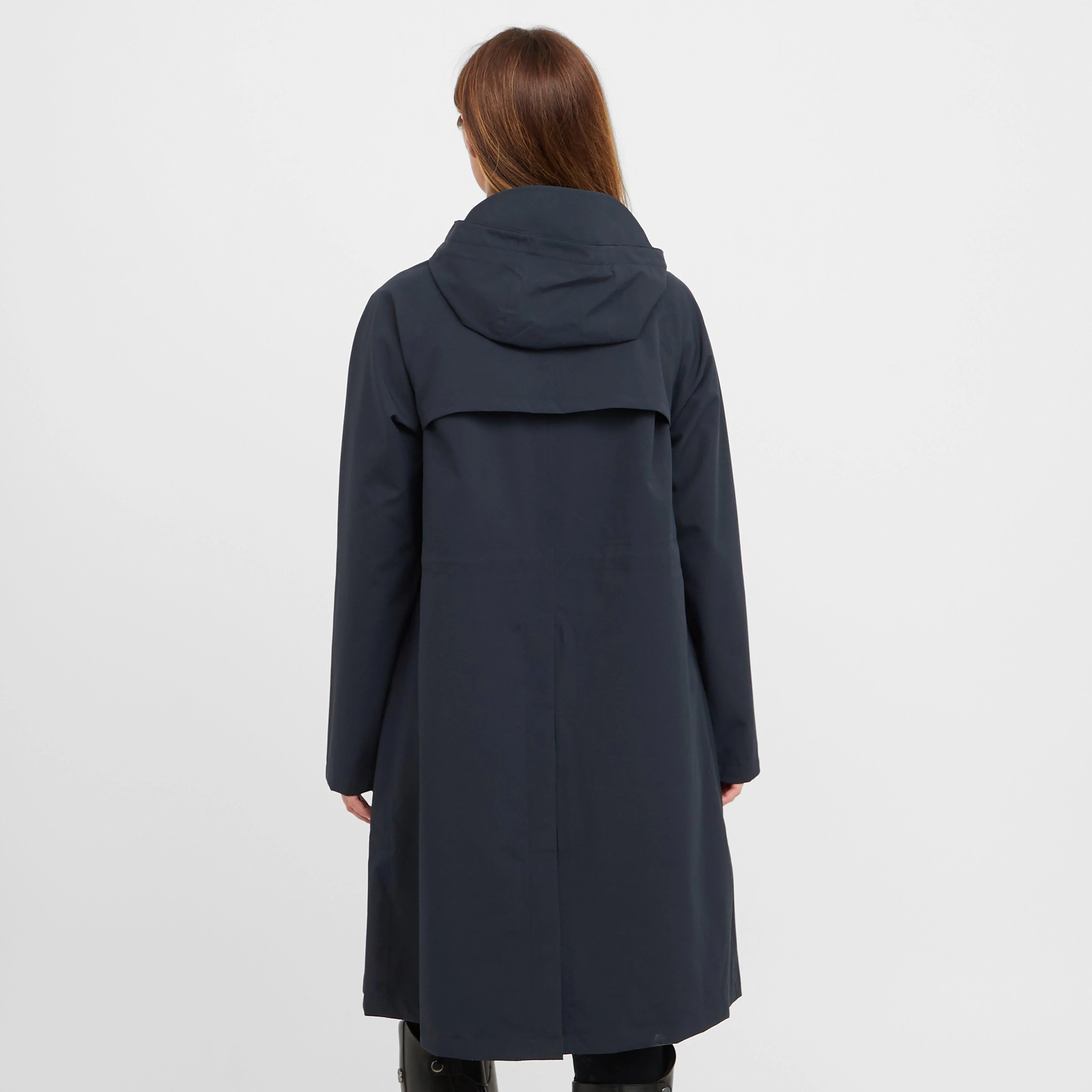 Womens Wet Weather Long Jacket Navy - Image 2